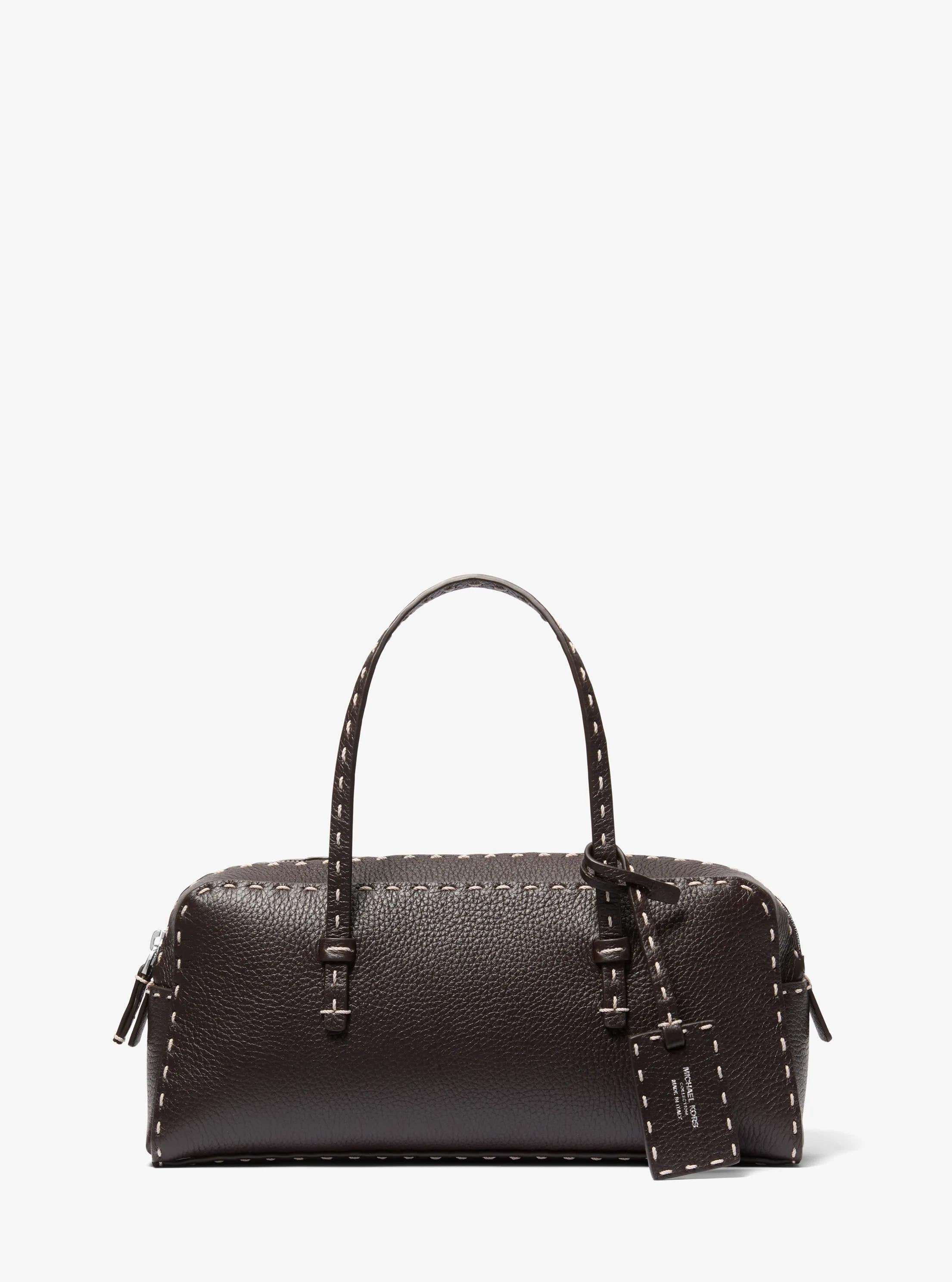 Michael Kors Roberta Hand-Stitched Pebbled Leather Satchel