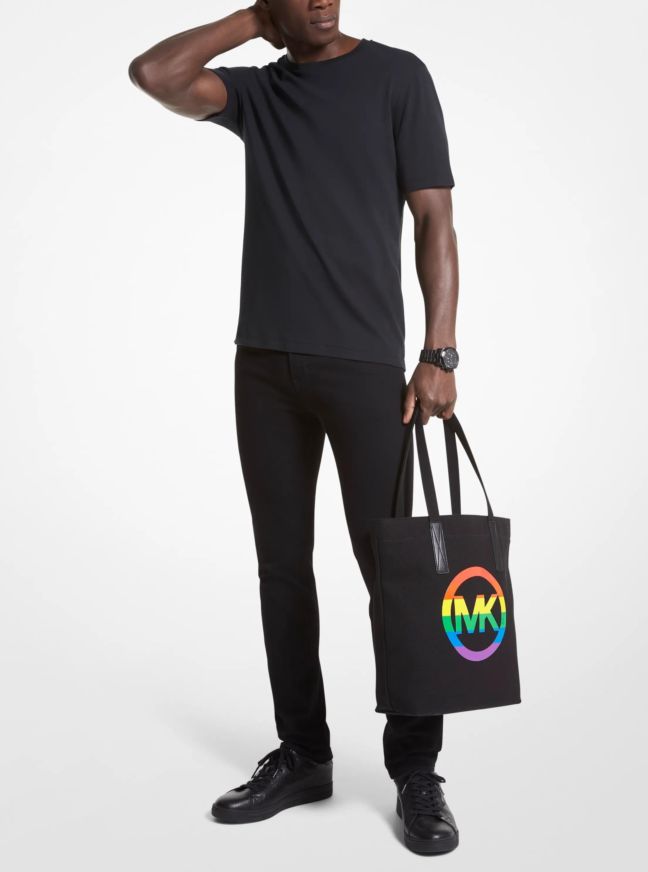 Michael Kors PRIDE Rainbow Signature Logo Cotton Tote Bag Work Shoulder Bag