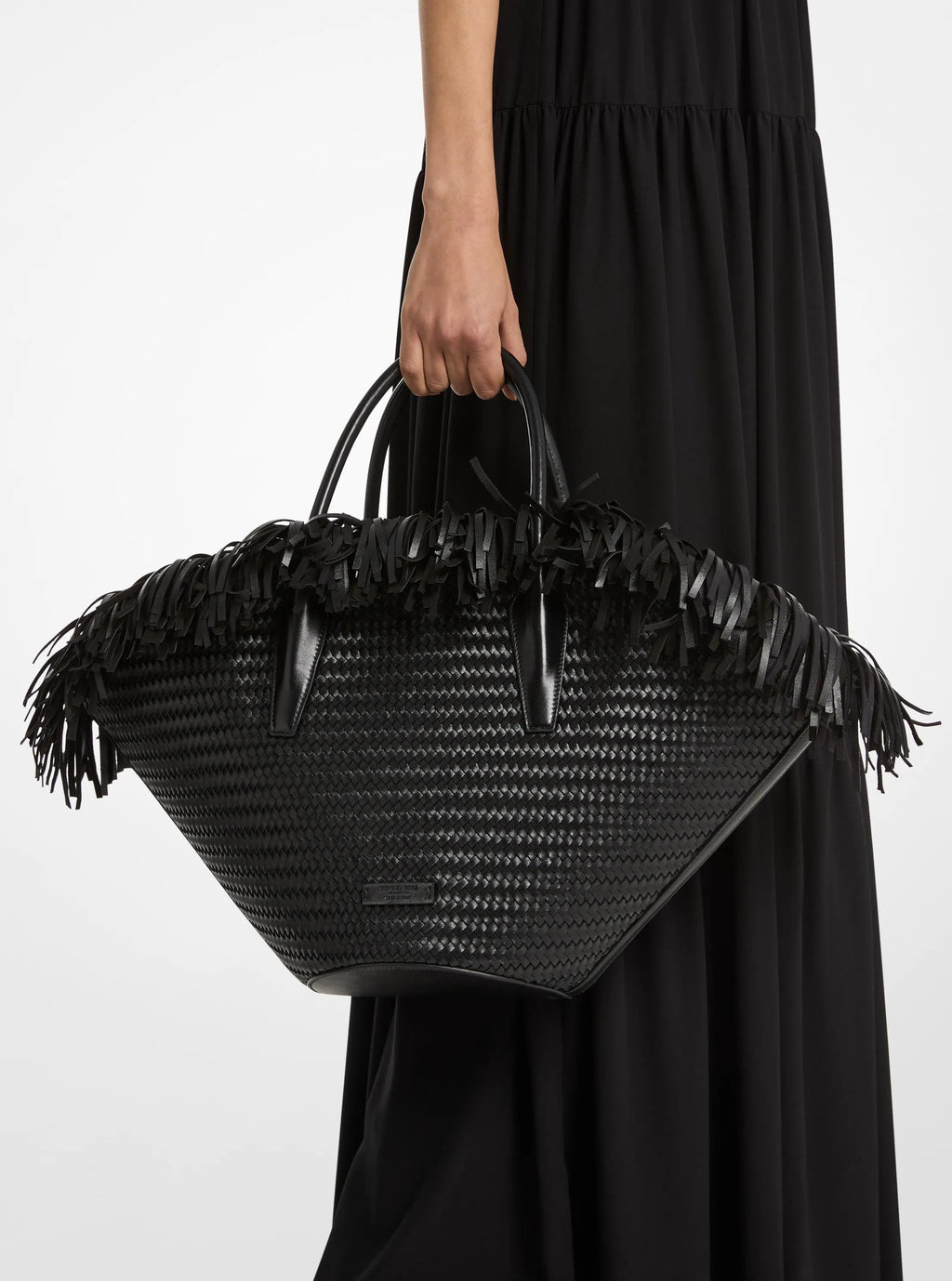 Michael Kors Sardinia Large Hand-Woven Leather Basket Tote Bag Work Shoulder Bag