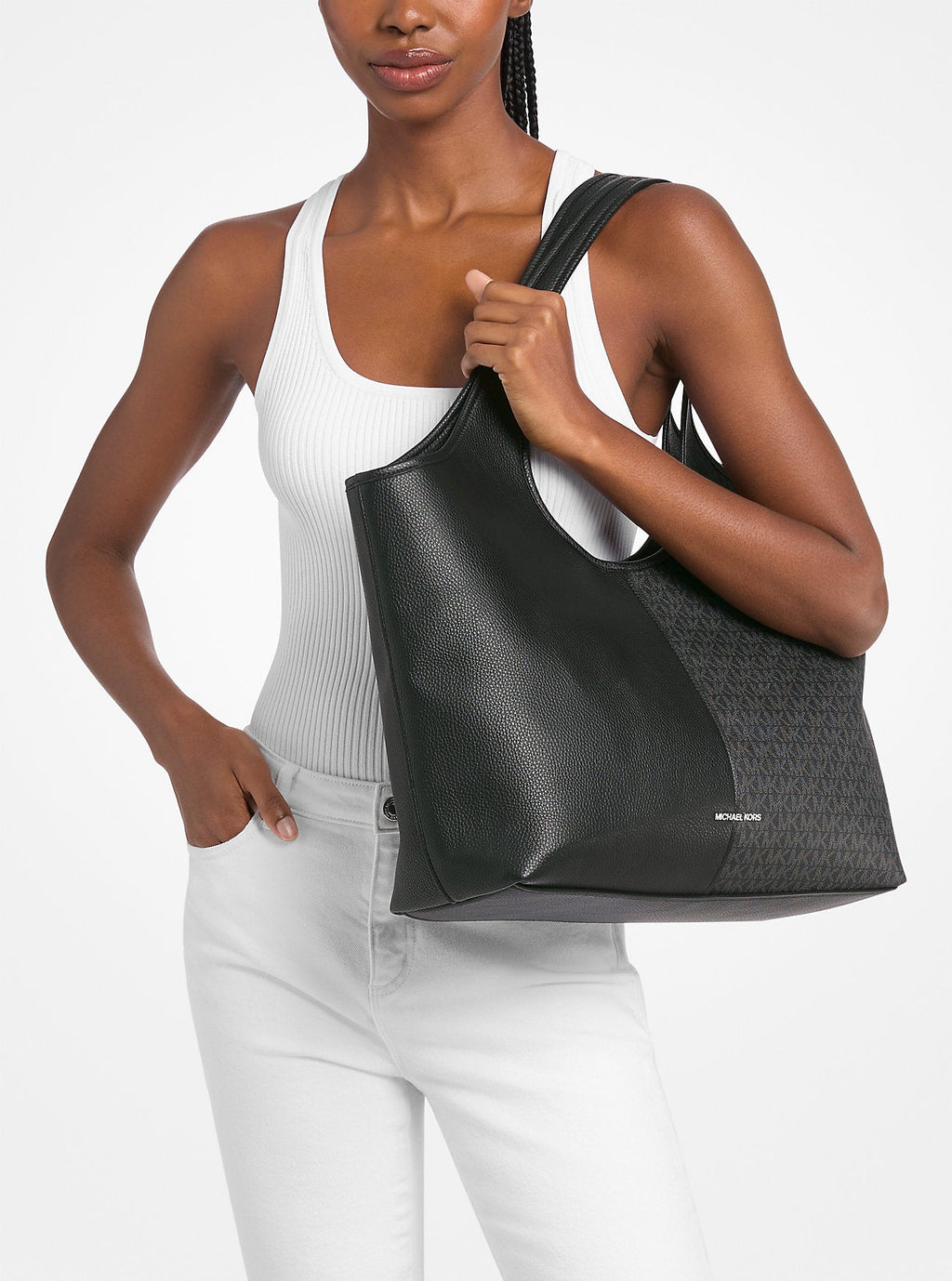 Michael Kors Henly Large Signature Signature Logo and Textured Tote Bag Work Shoulder Bag