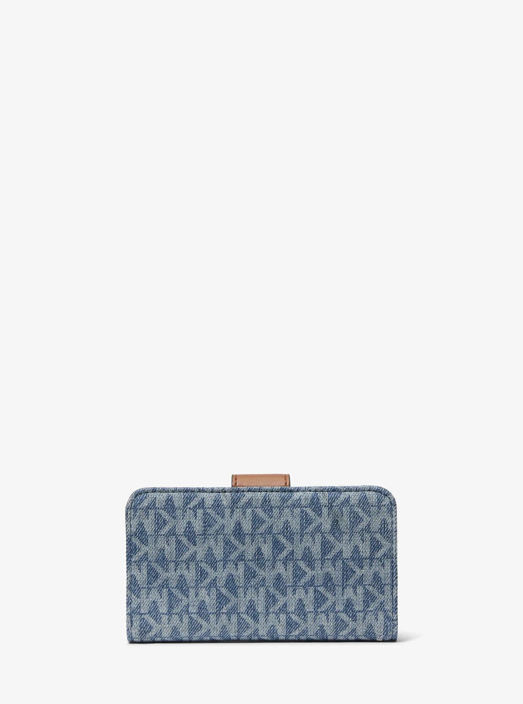 Michael Kors MK Pop Charm Medium Signature Signature Logo Print Denim Wallet