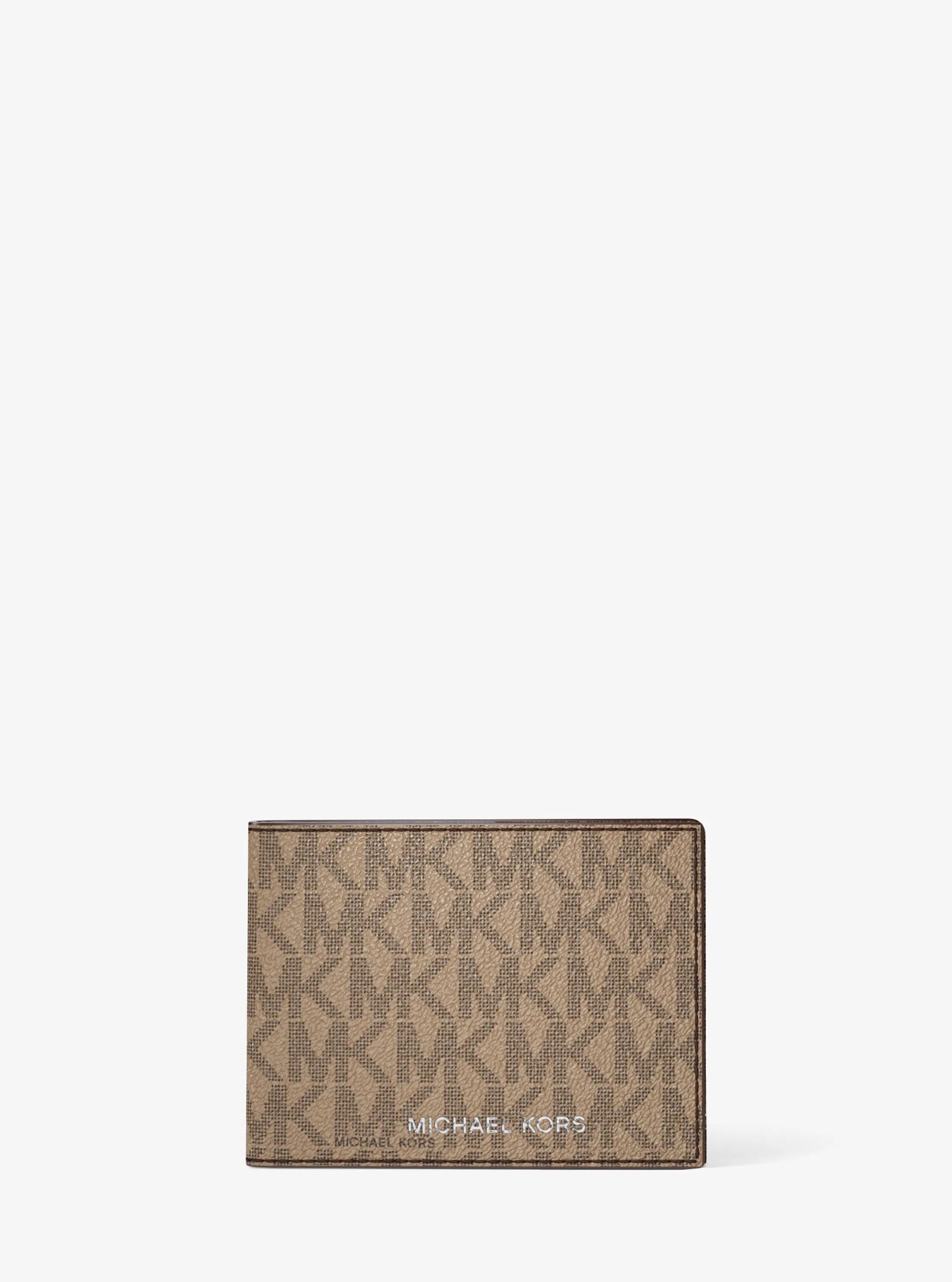 Michael Kors Harrison Signature Logo Billfold Wallet With Passcase
