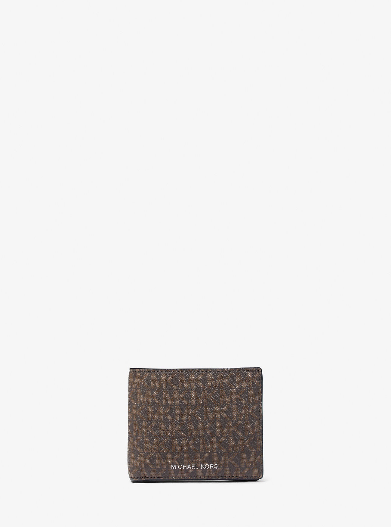 Michael Kors Greyson Signature Logo Billfold Wallet With Coin Pocket