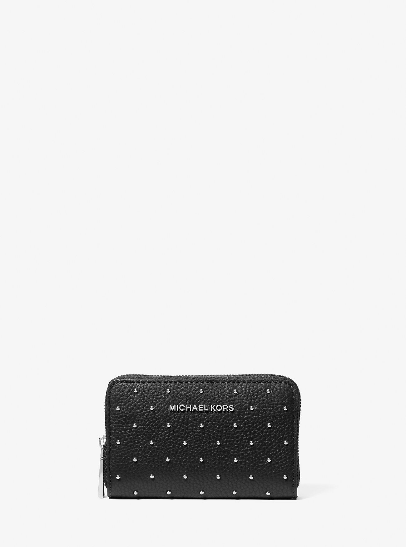 Michael Kors Jet Set Small Studded Pebbled Leather Wallet