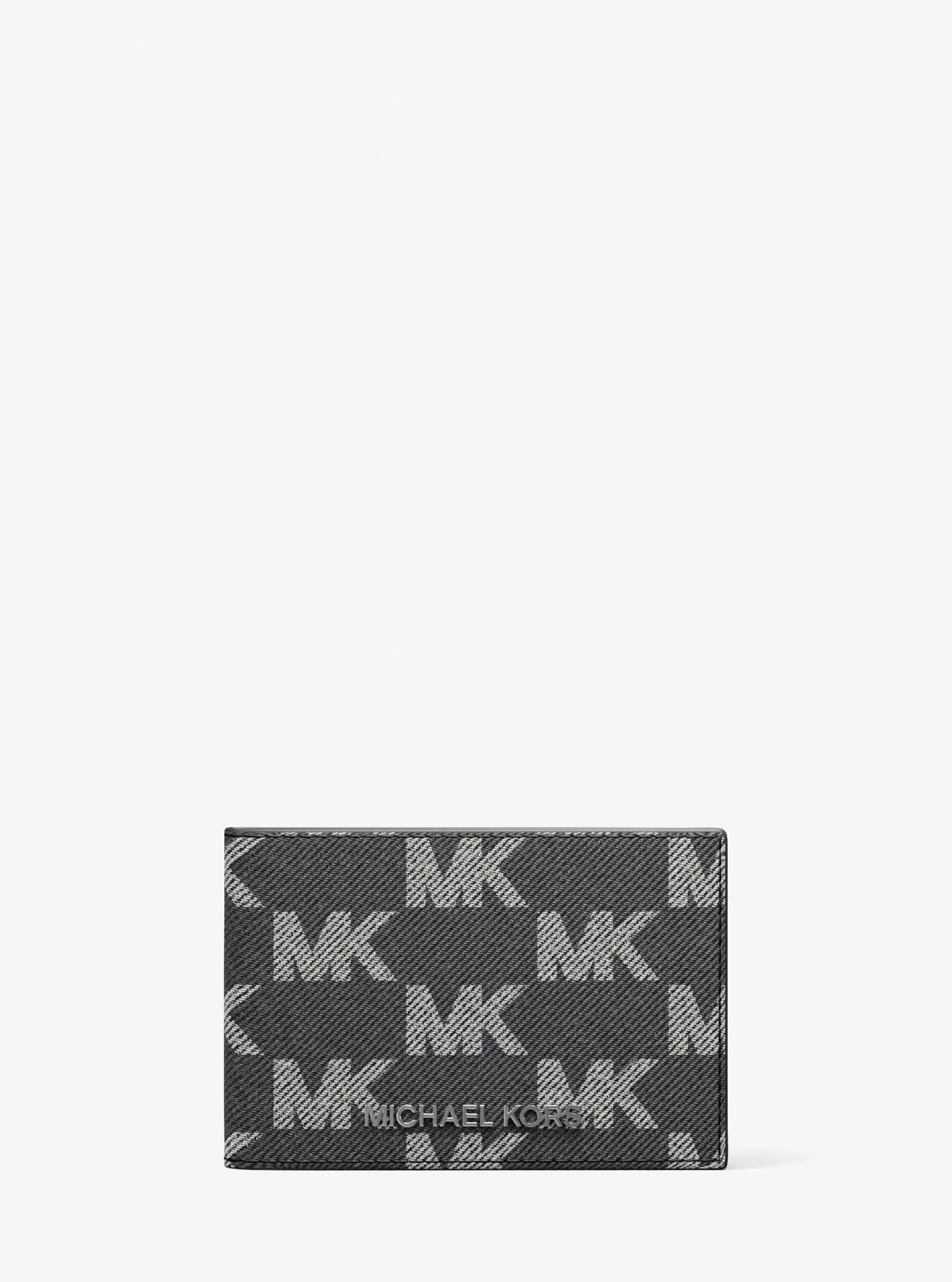 Michael Kors Cooper Medium Signature Logo Jacquard Denim Wallet
