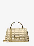 Michael Kors Tribeca Medium Metallic Leather Satchel