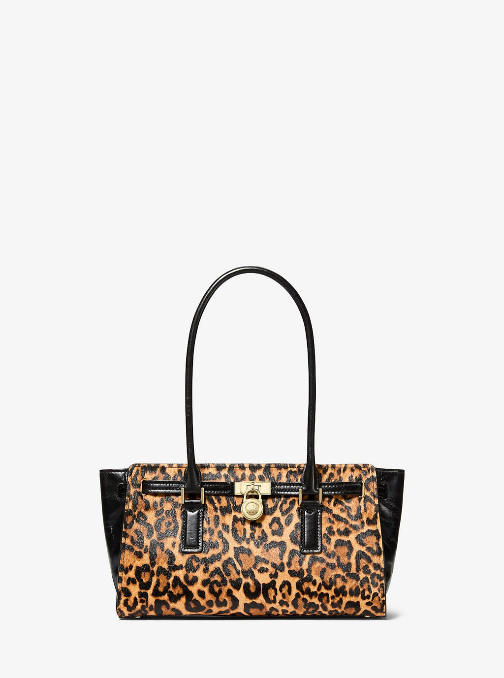 Michael Kors Hamilton Moderne Small Leopard Print Calf Hair Satchel