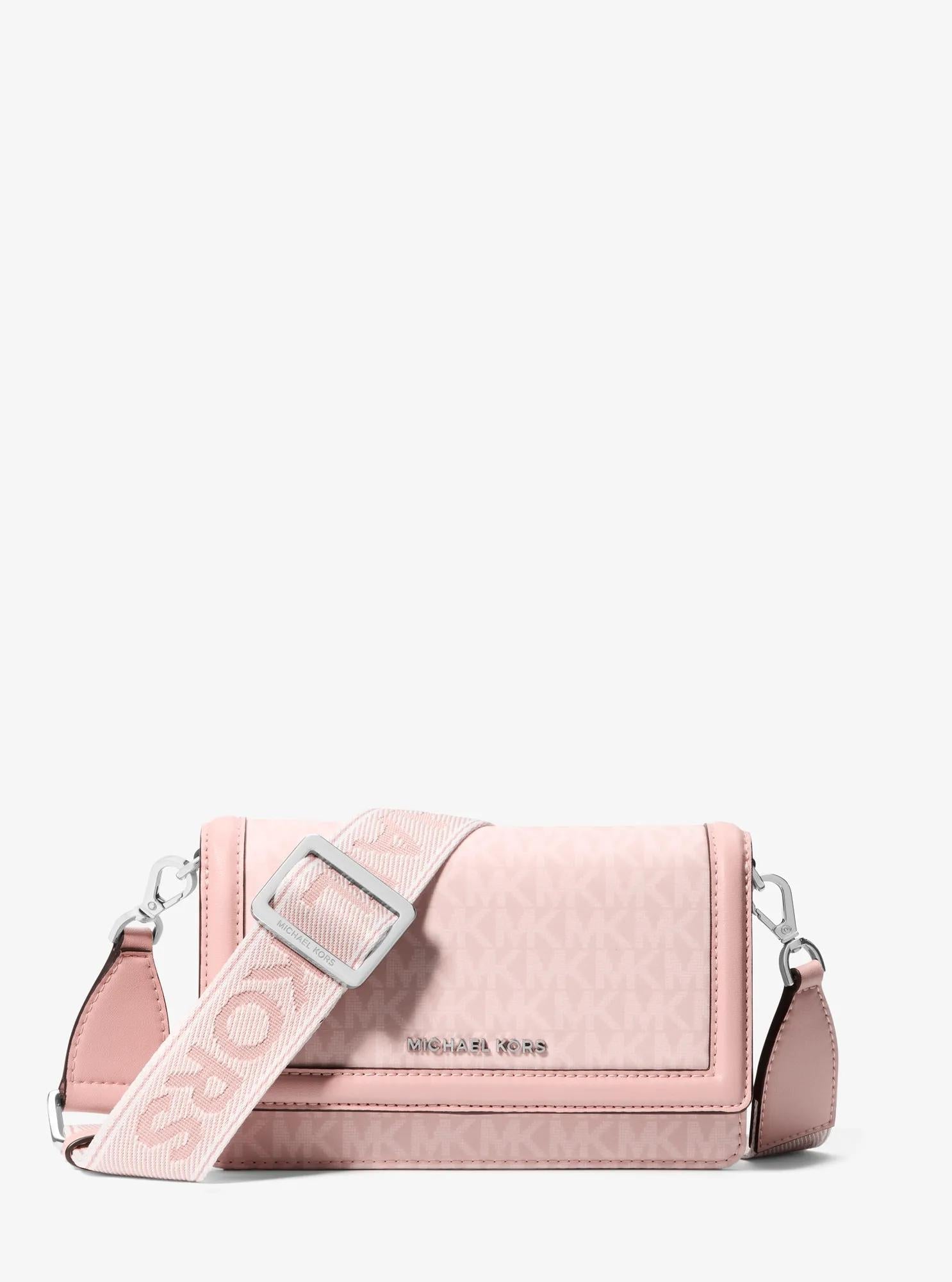Michael Kors Jet Set Small Signature Signature Logo Print Woven Phone Crossbody Bag Bag Bag