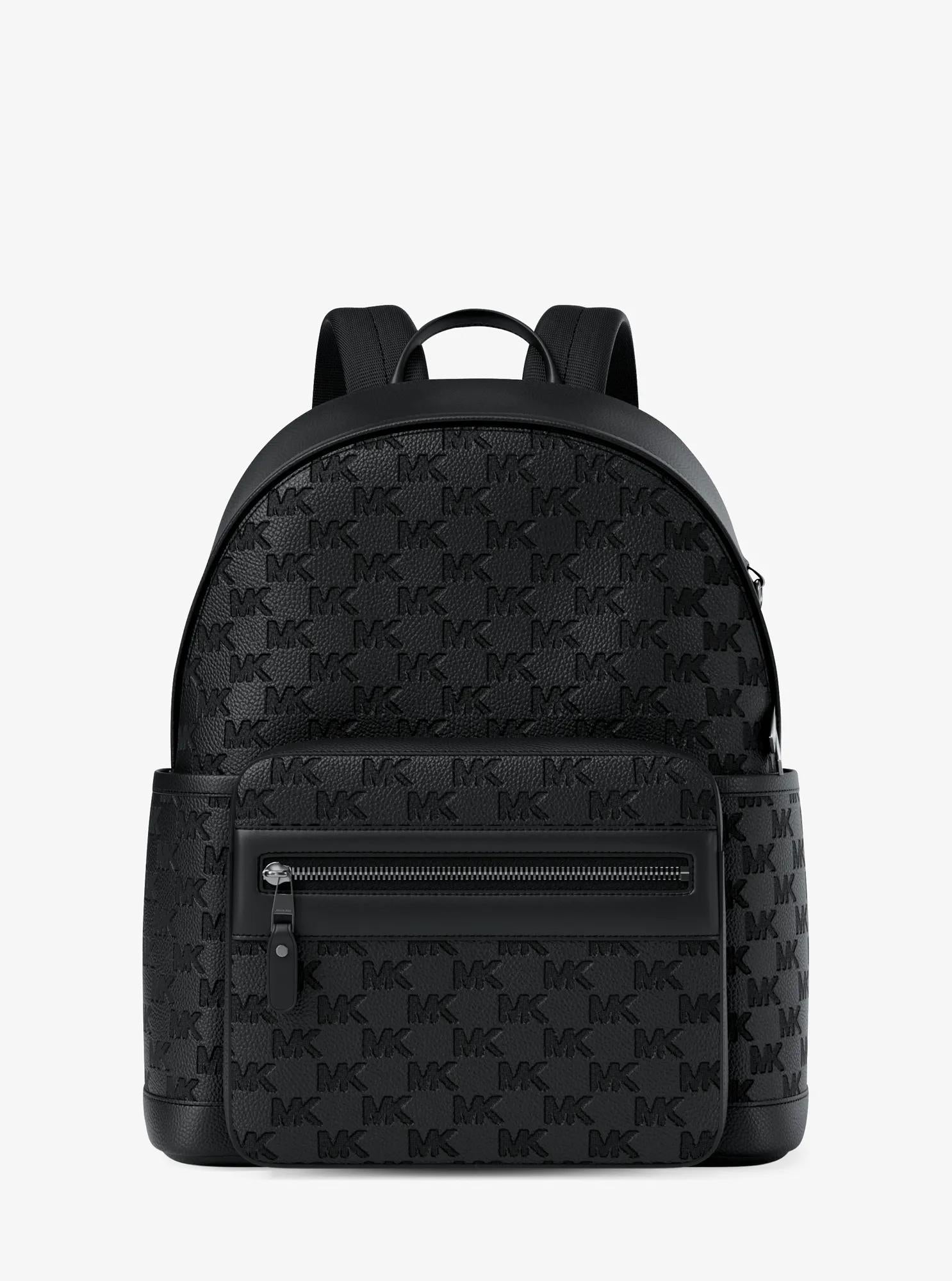 Michael Kors Jet Set Medium Signature Logo Debossed Pebbled Leather Backpack Travel School Bag
