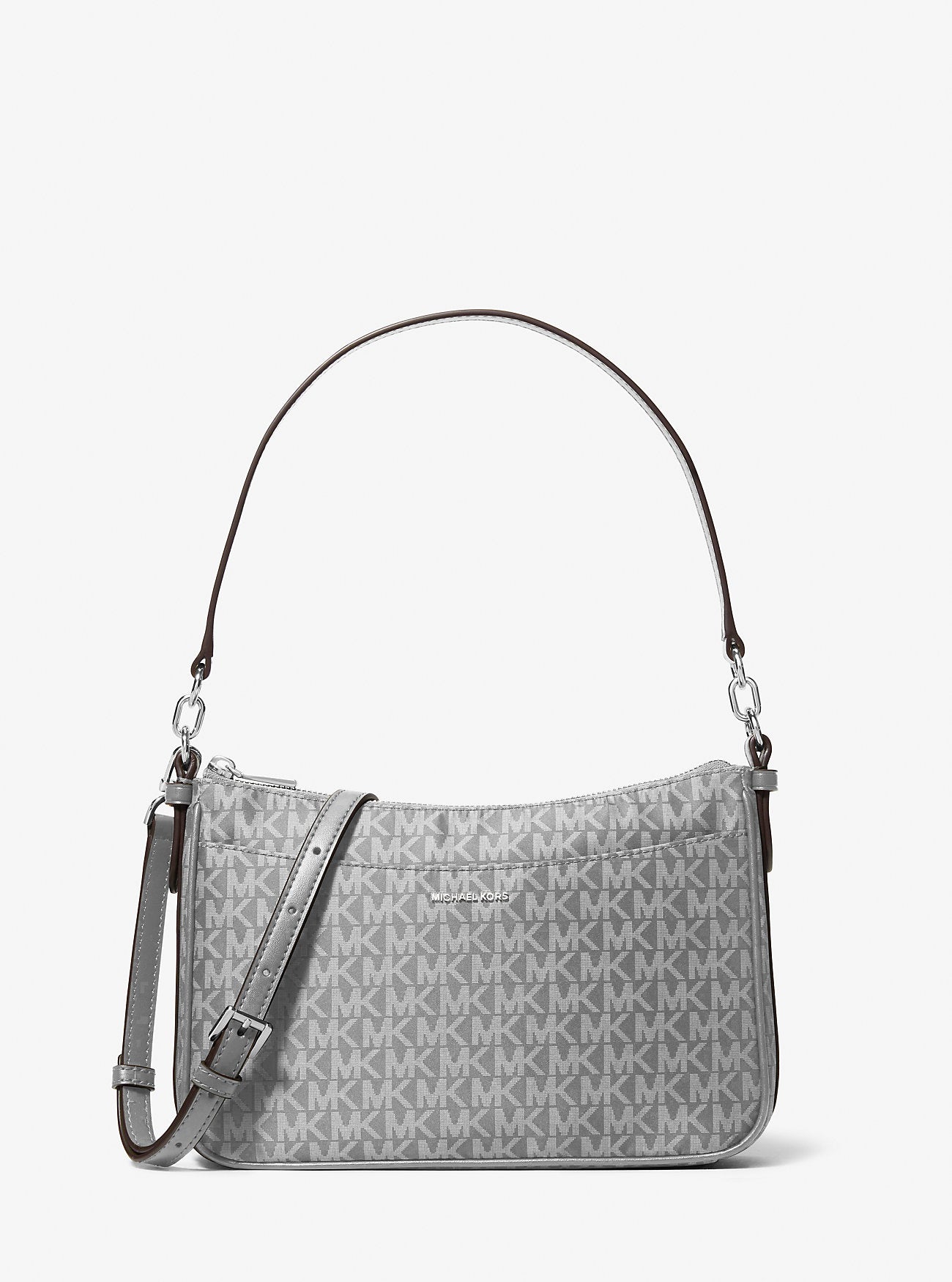 Michael Kors Jet Set Medium Signature Signature Logo Print Woven Pochette Crossbody Bag Bag