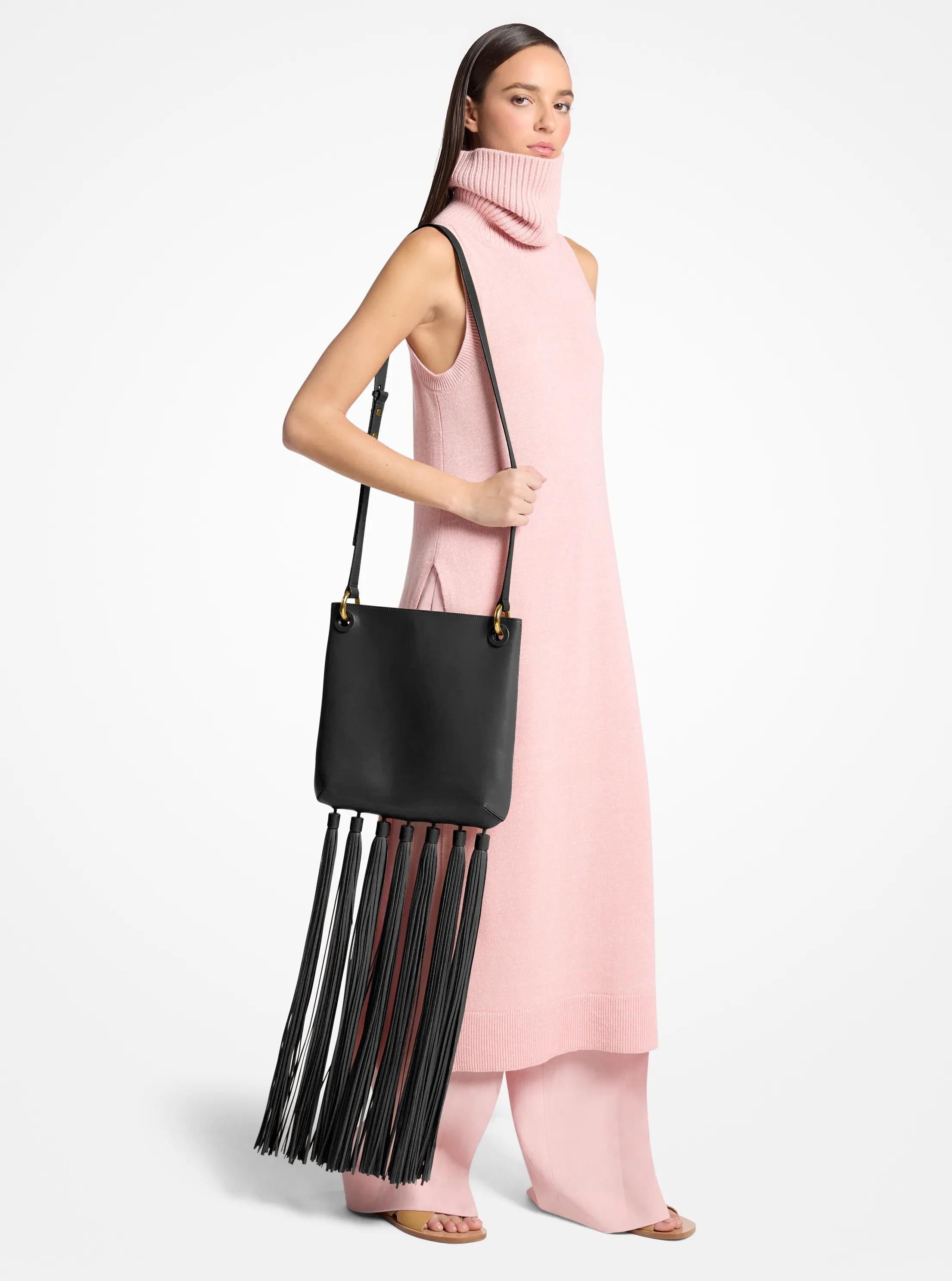 Michael Kors Tate Medium Tassel Leather Crossbody Bag Bag