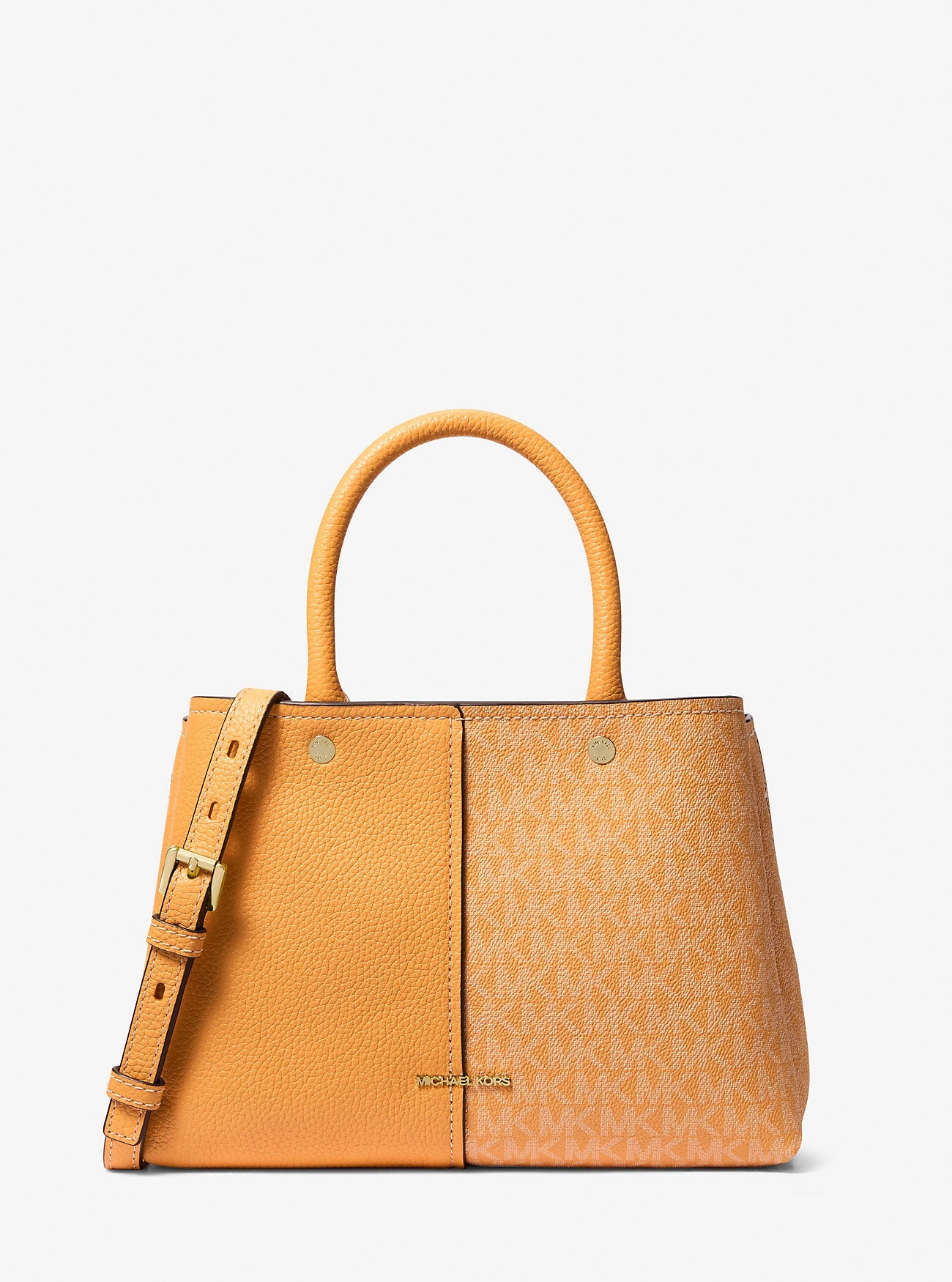 Michael Kors Flora Medium Signature Signature Logo and Leather Satchel