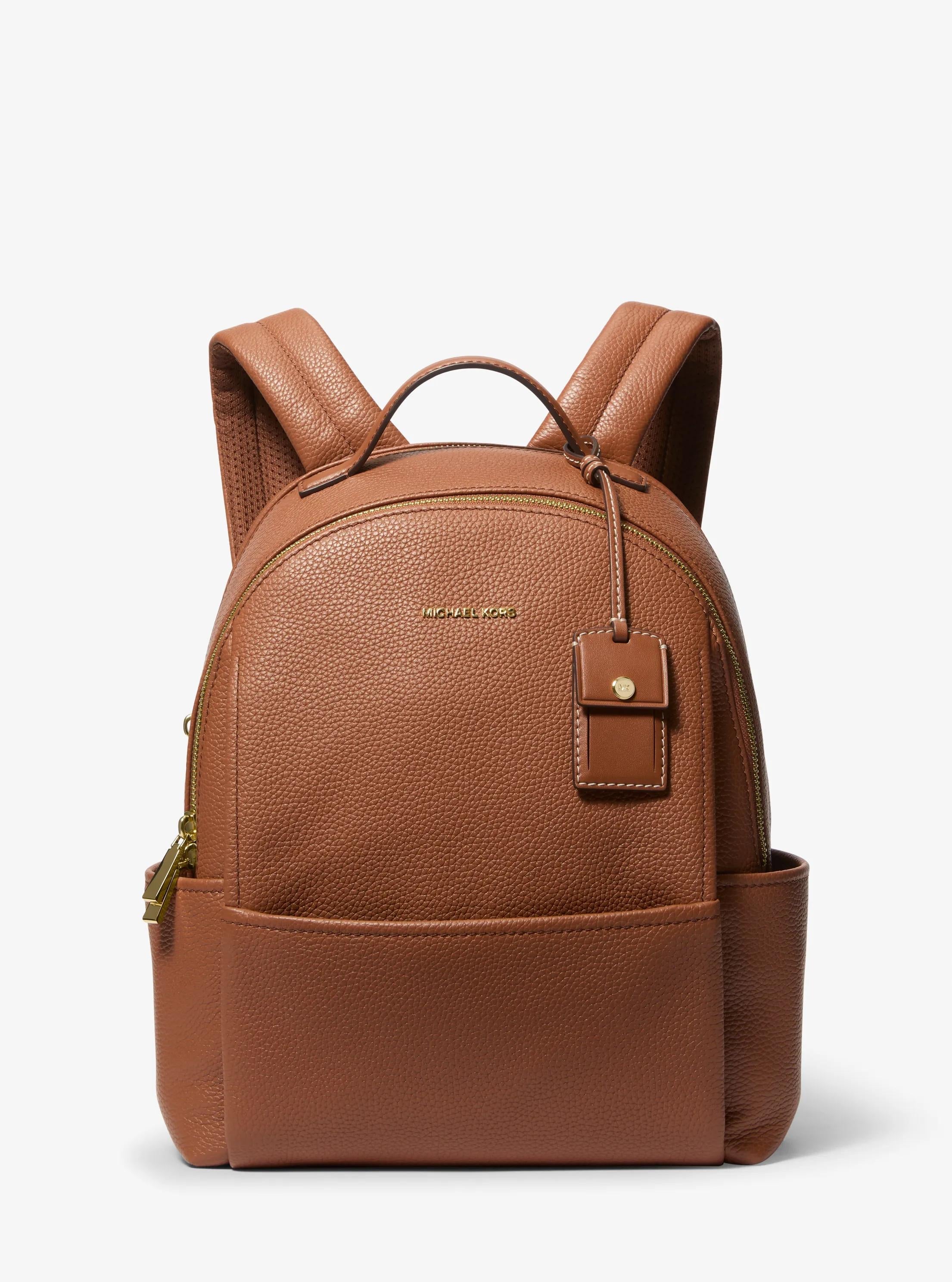 Michael Kors Sable Medium Pebbled Leather Backpack Travel School Bag