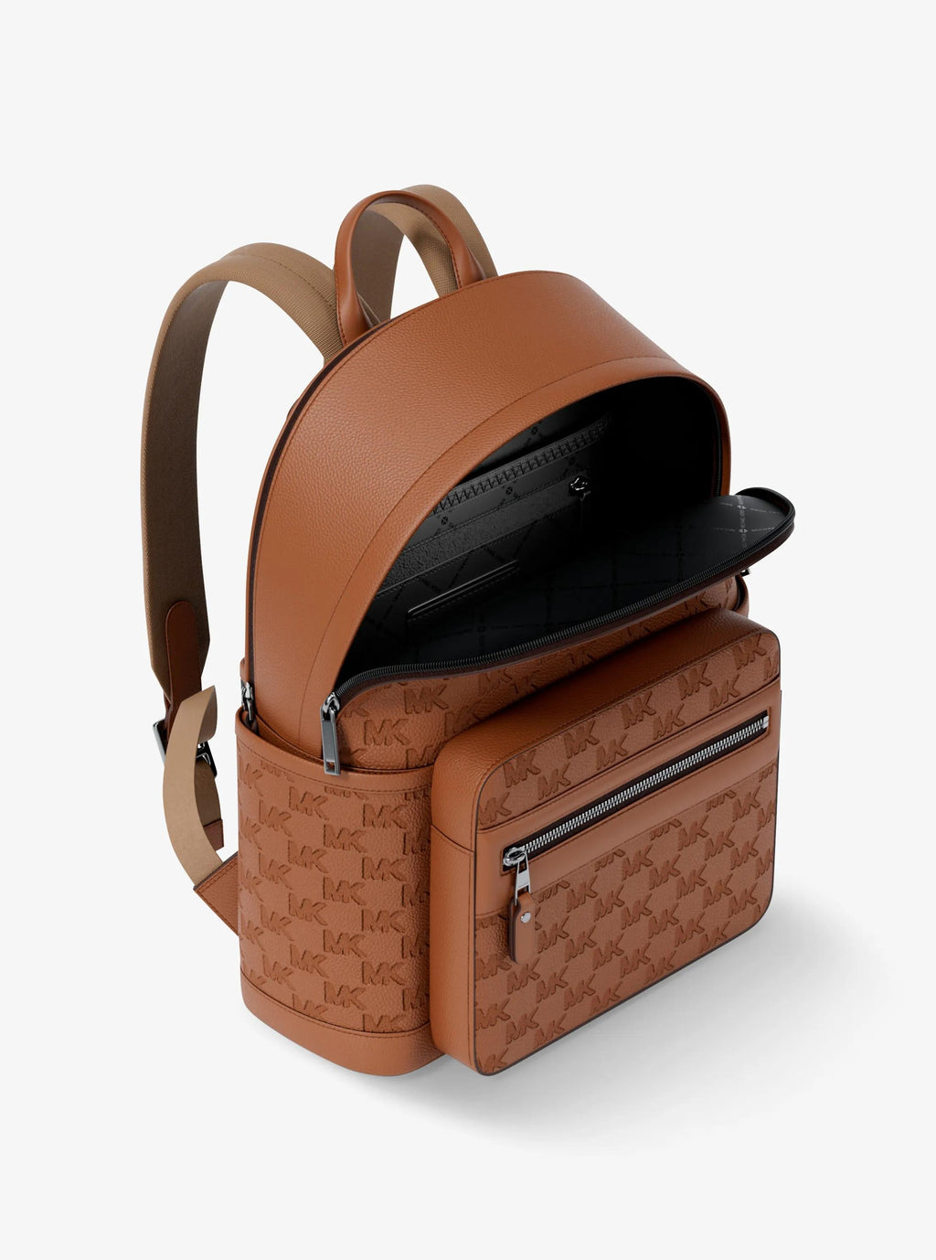 Michael Kors Jet Set Medium Signature Logo Debossed Pebbled Leather Backpack Travel School Bag