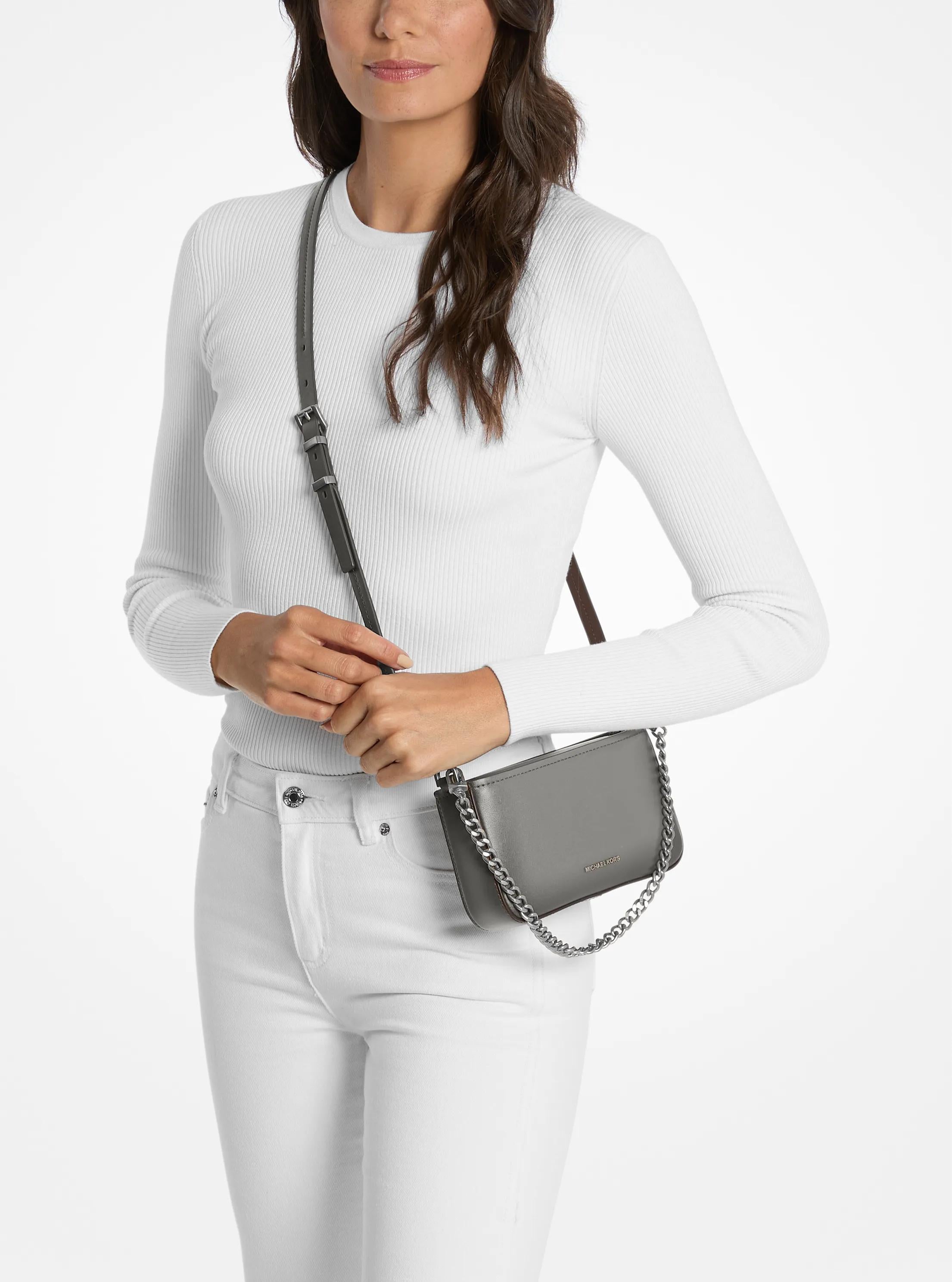 Michael Kors Bryant Small Burnished Leather Convertible Crossbody Bag Bag