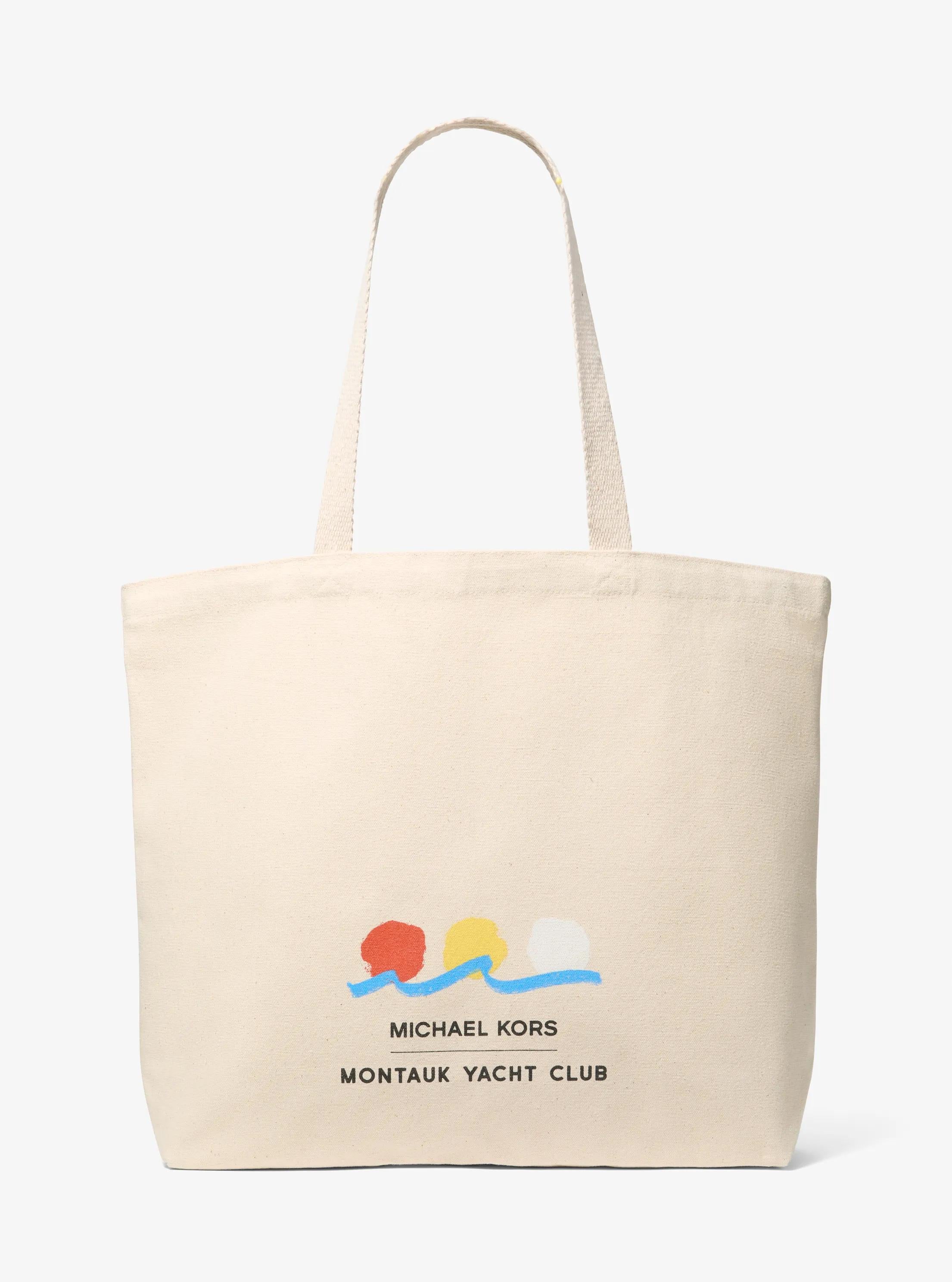 Michael Kors x Montauk Yacht Club Cotton Canvas Tote Bag Work Shoulder Bag