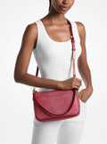 Michael Kors Jet Set Medium Metallic Signature Signature Logo Convertible Crossbody Bag Bag