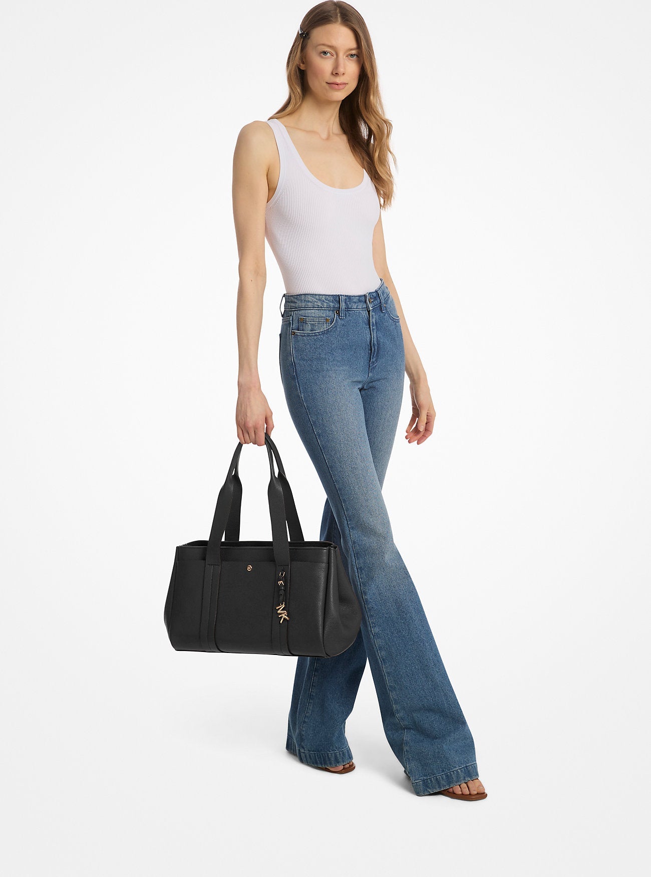 Michael Kors Romee Large Pebbled Leather Tote Bag Work Shoulder Bag