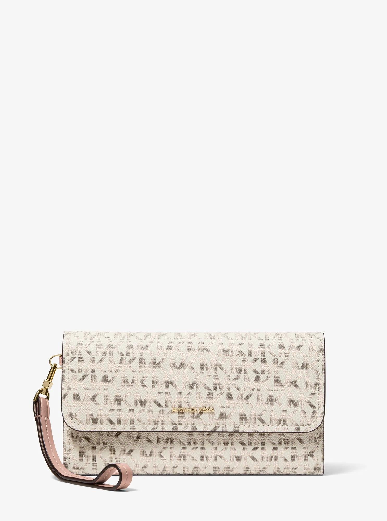Michael Kors Jet Set Medium Signature Signature Logo Smartphone Wristlet