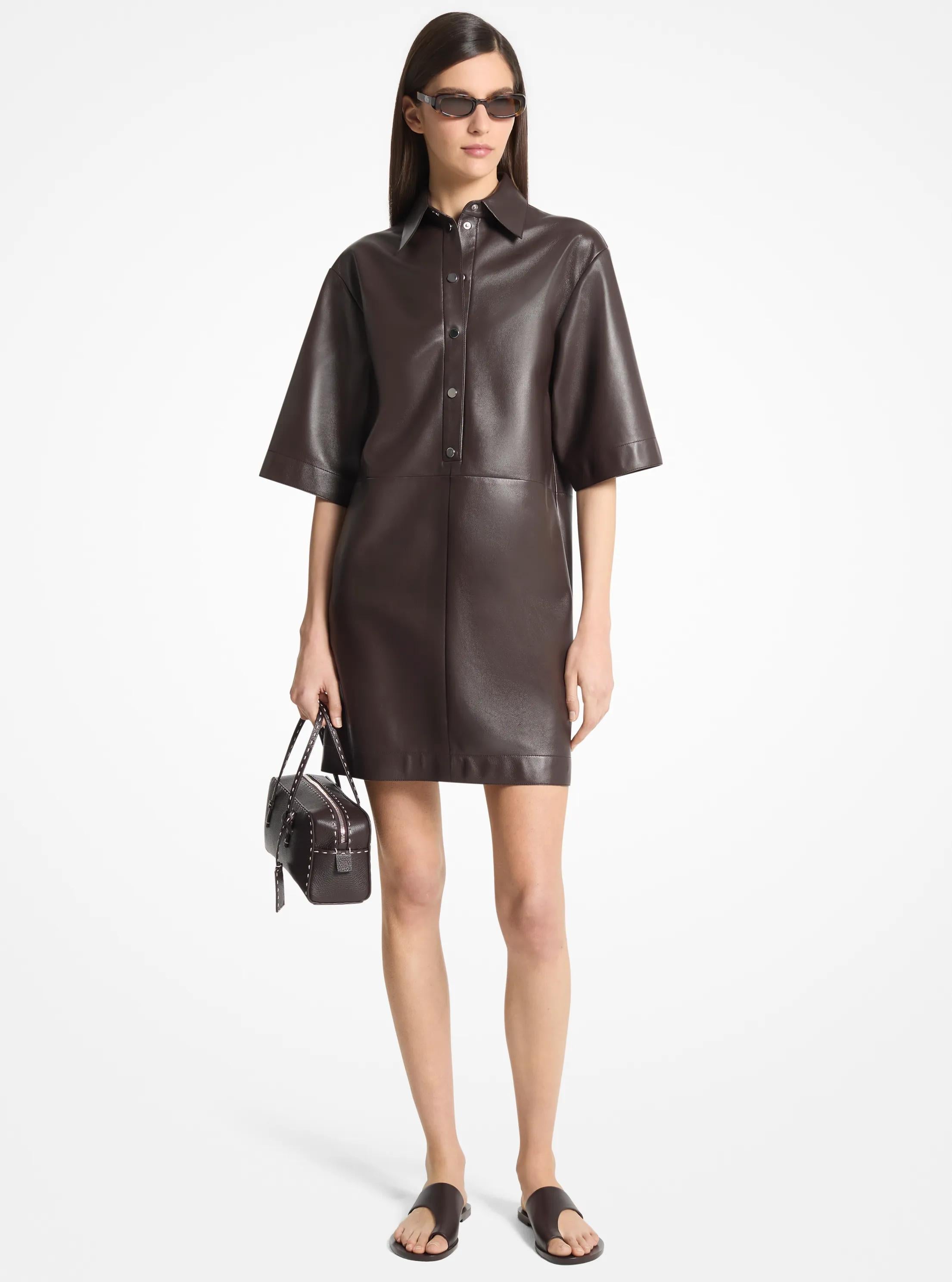 Michael Kors Roberta Hand-Stitched Pebbled Leather Satchel
