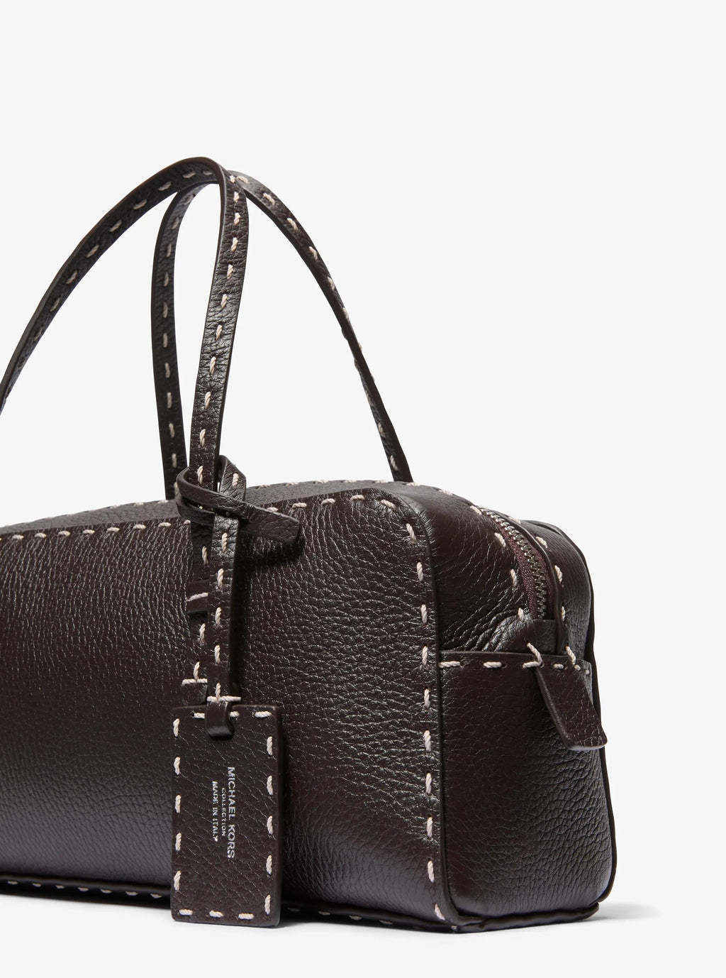 Michael Kors Roberta Hand-Stitched Pebbled Leather Satchel