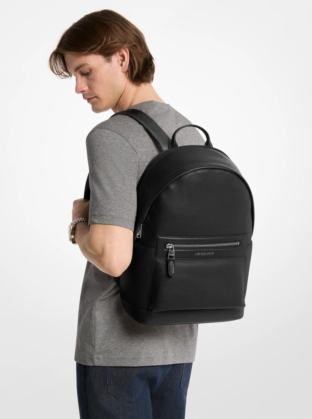 Michael Kors Jet Set Pebbled Leather Backpack Travel School Bag