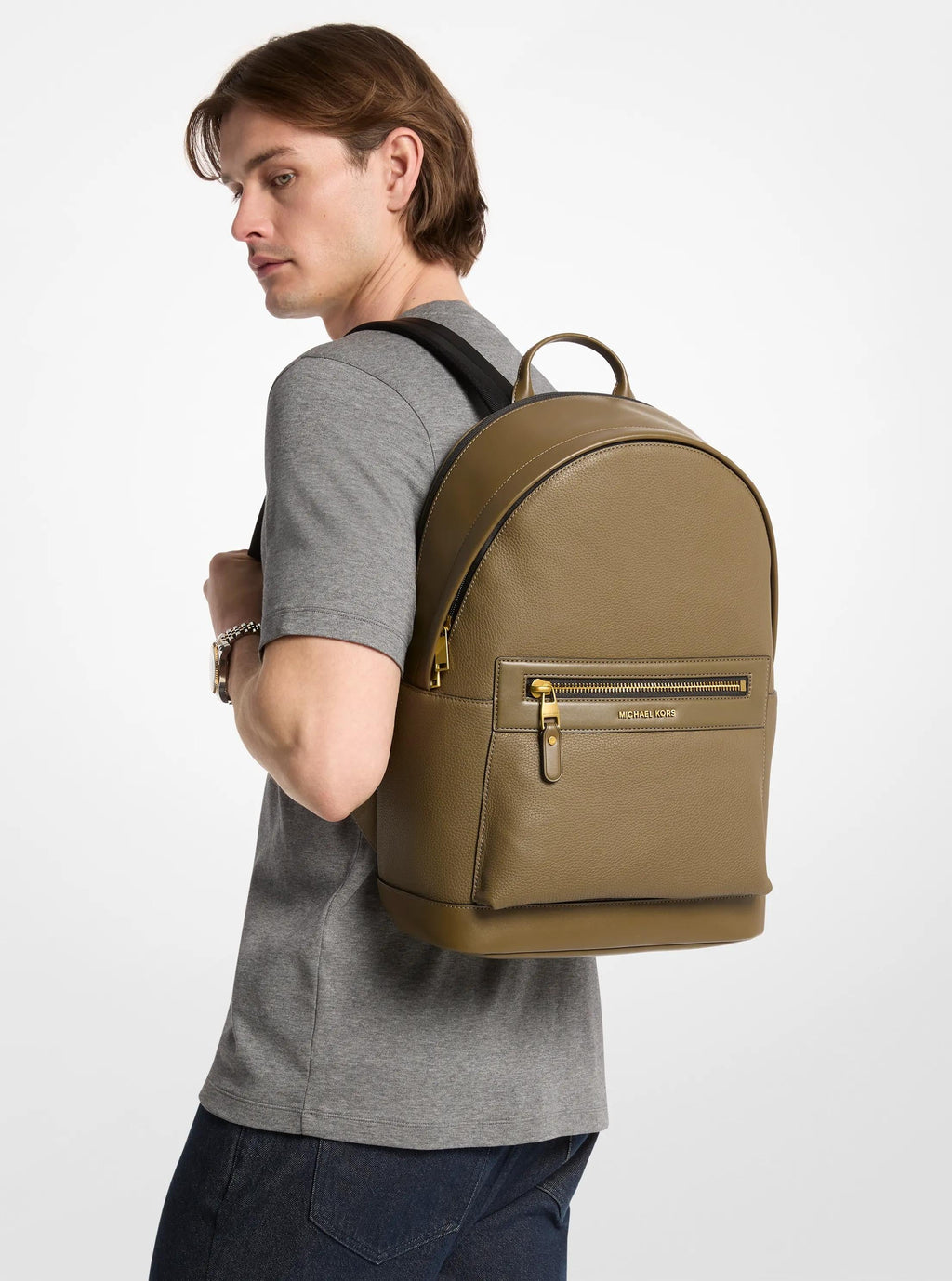 Michael Kors Jet Set Pebbled Leather Backpack Travel School Bag