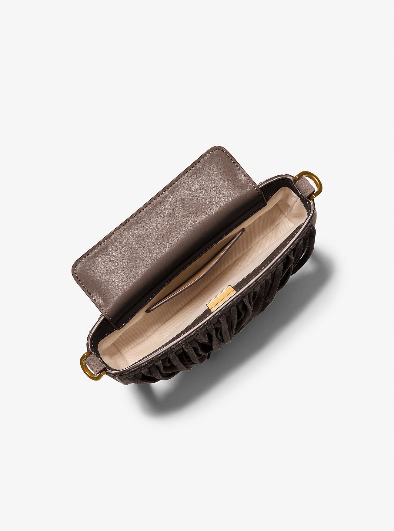 Michael Kors Bryant Small Fringed Suede Convertible Pochette