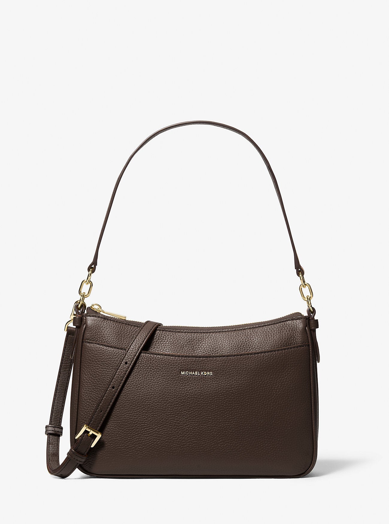 Michael Kors Jet Set Medium Pebbled Leather Convertible Crossbody Bag Bag