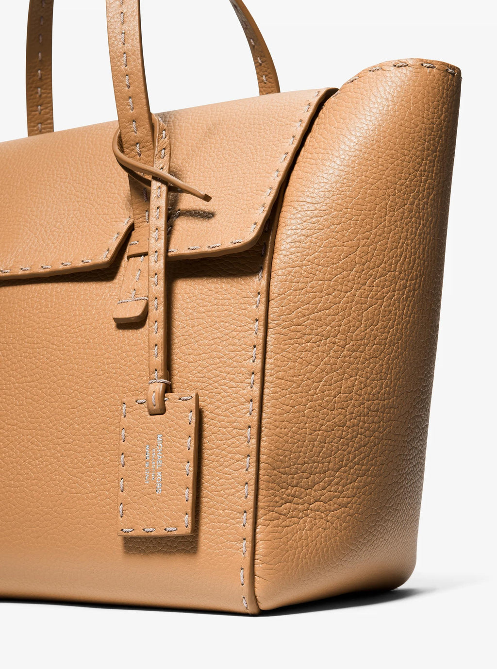 Michael Kors Sophia Hand-Stitched Pebbled Leather Satchel