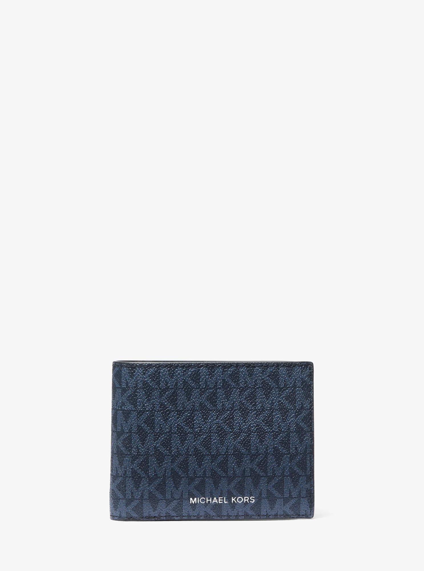 Michael Kors Harrison Signature Logo Billfold Wallet With Passcase