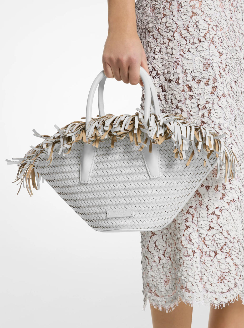 Michael Kors Sardinia Mini Hand-Woven Leather Basket Tote Bag Work Shoulder Bag