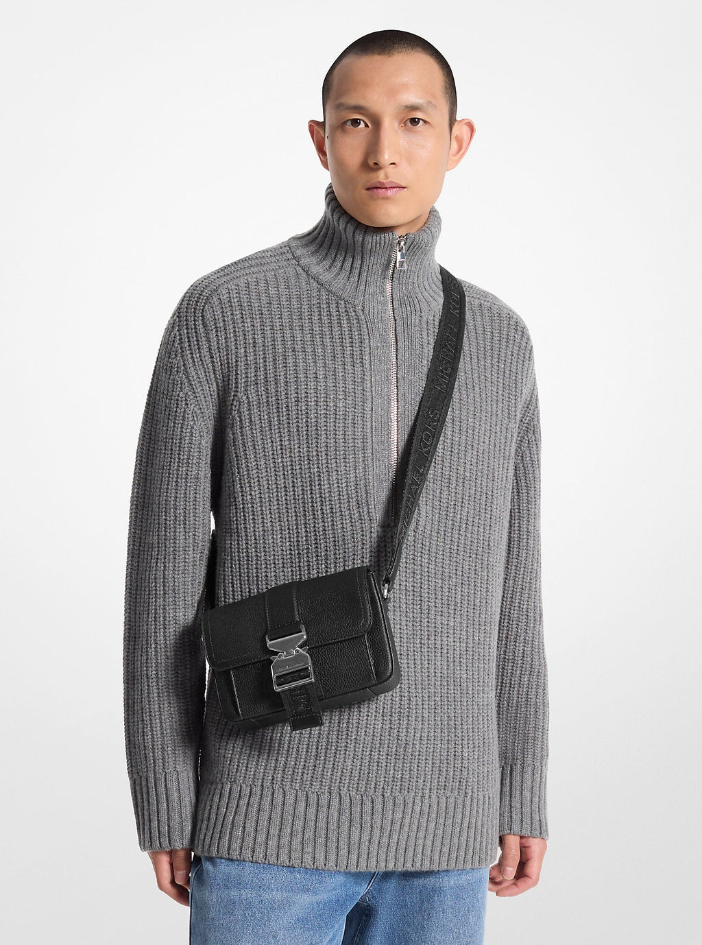 Michael Kors Hudson Pebbled Leather Crossbody Bag Bag