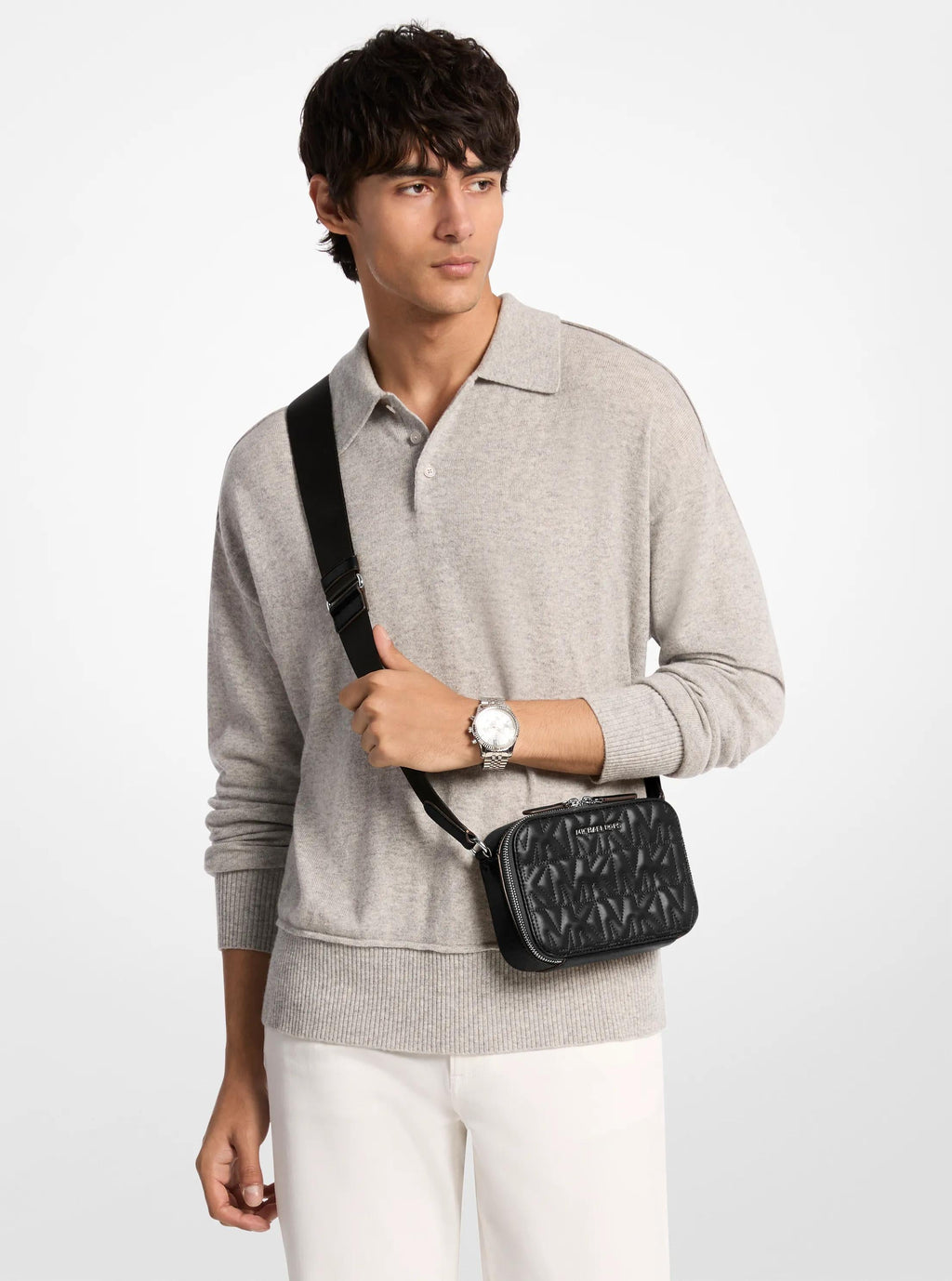 Michael Kors Hudson Signature Logo Embossed Crossbody Bag Bag