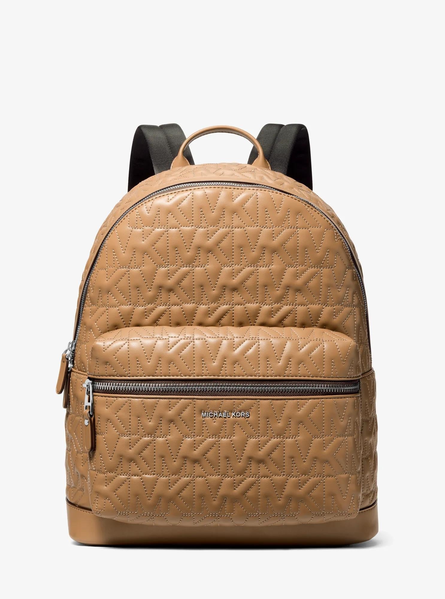 Michael Kors Hudson Medium Signature Logo Embossed Dome Backpack Travel School Bag
