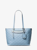 Michael Kors Jet Set Travel Medium Signature Logo Embossed Leather Tote Bag Work Shoulder Bag