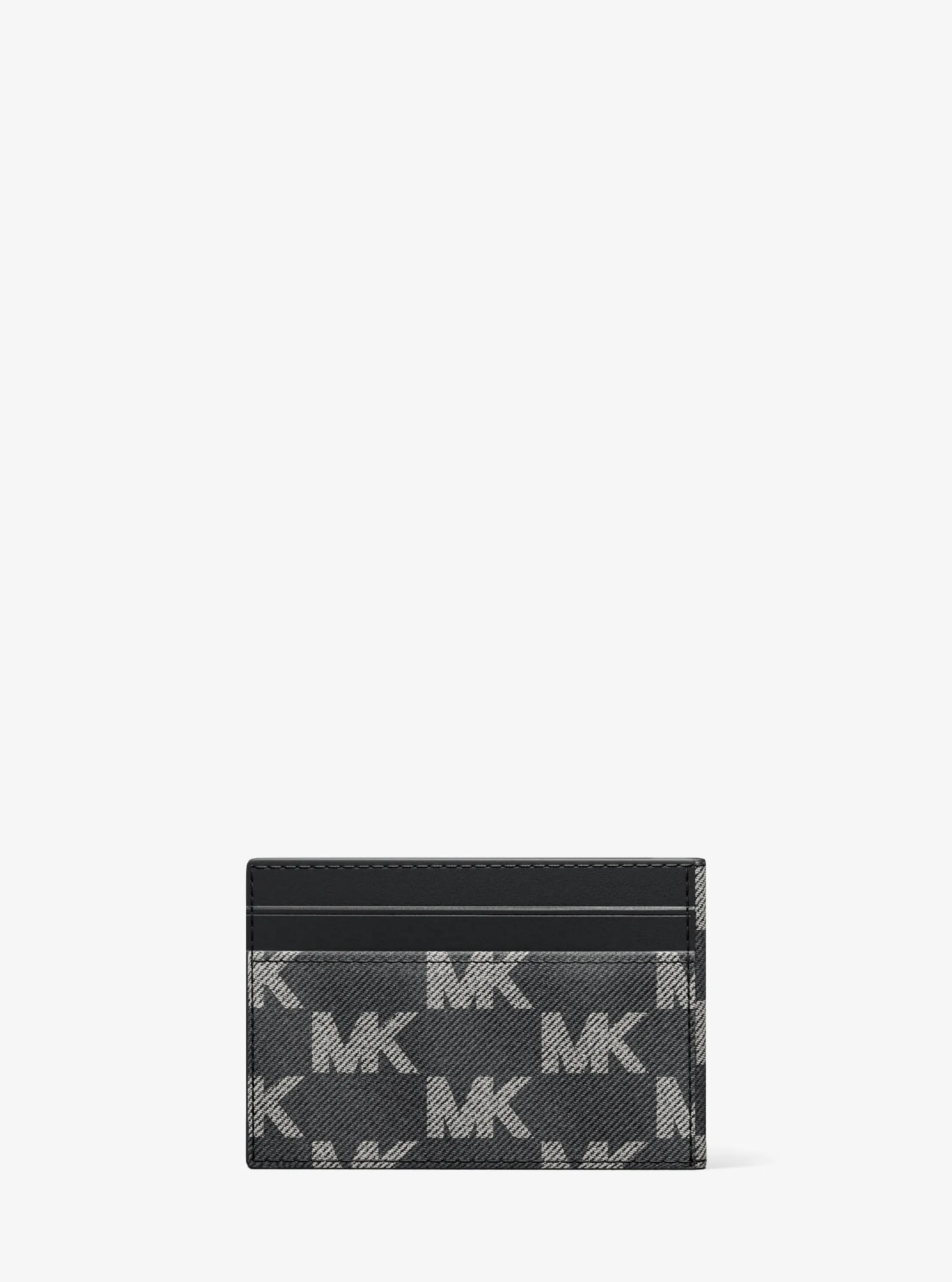 Michael Kors Cooper Medium Signature Logo Jacquard Denim Wallet