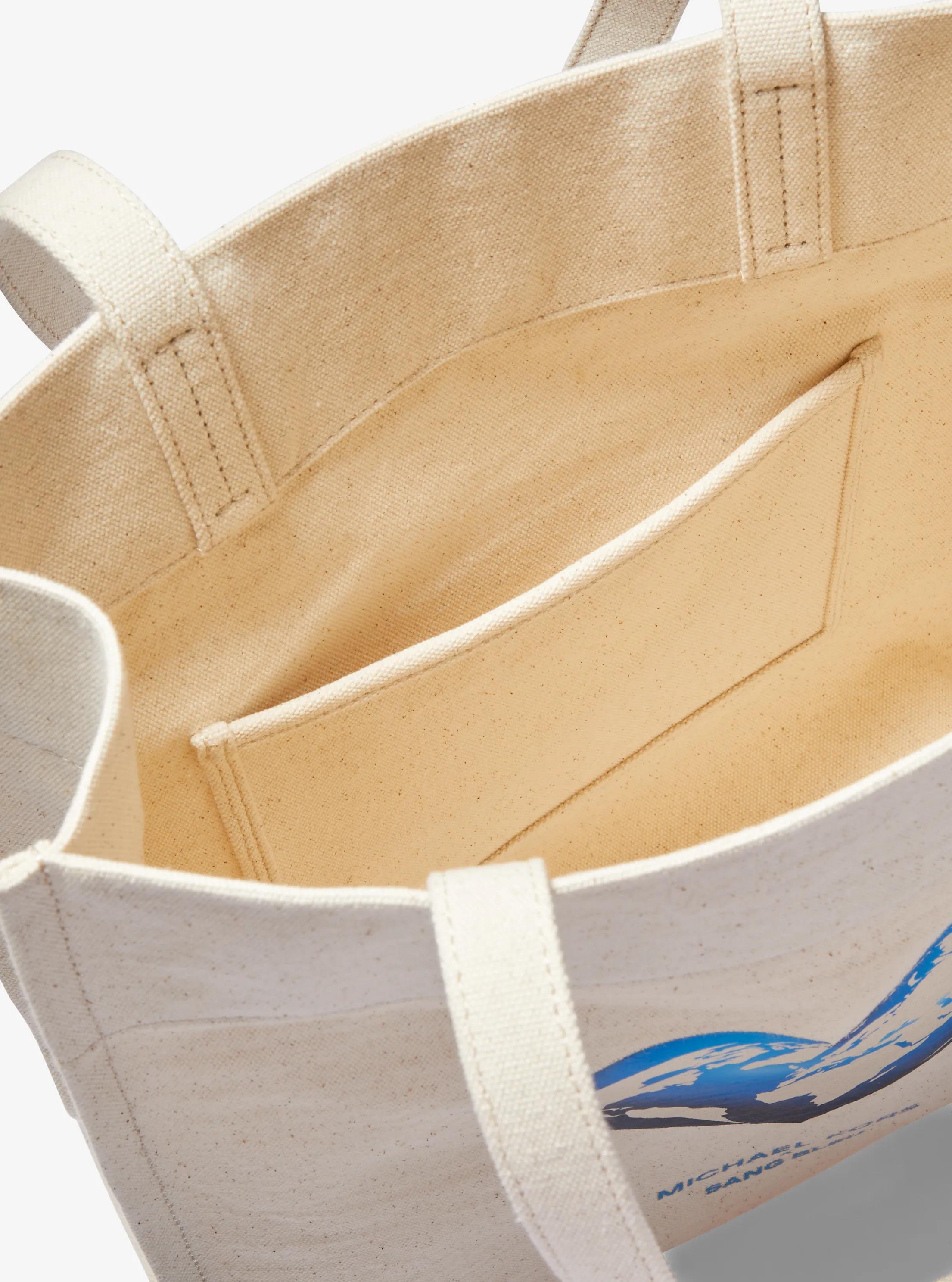 Michael Kors Watch Hunger Stop Recycled Cotton Canvas Tote Bag Work Shoulder Bag