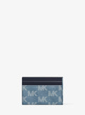 Michael Kors Cooper Medium Signature Logo Jacquard Denim Wallet