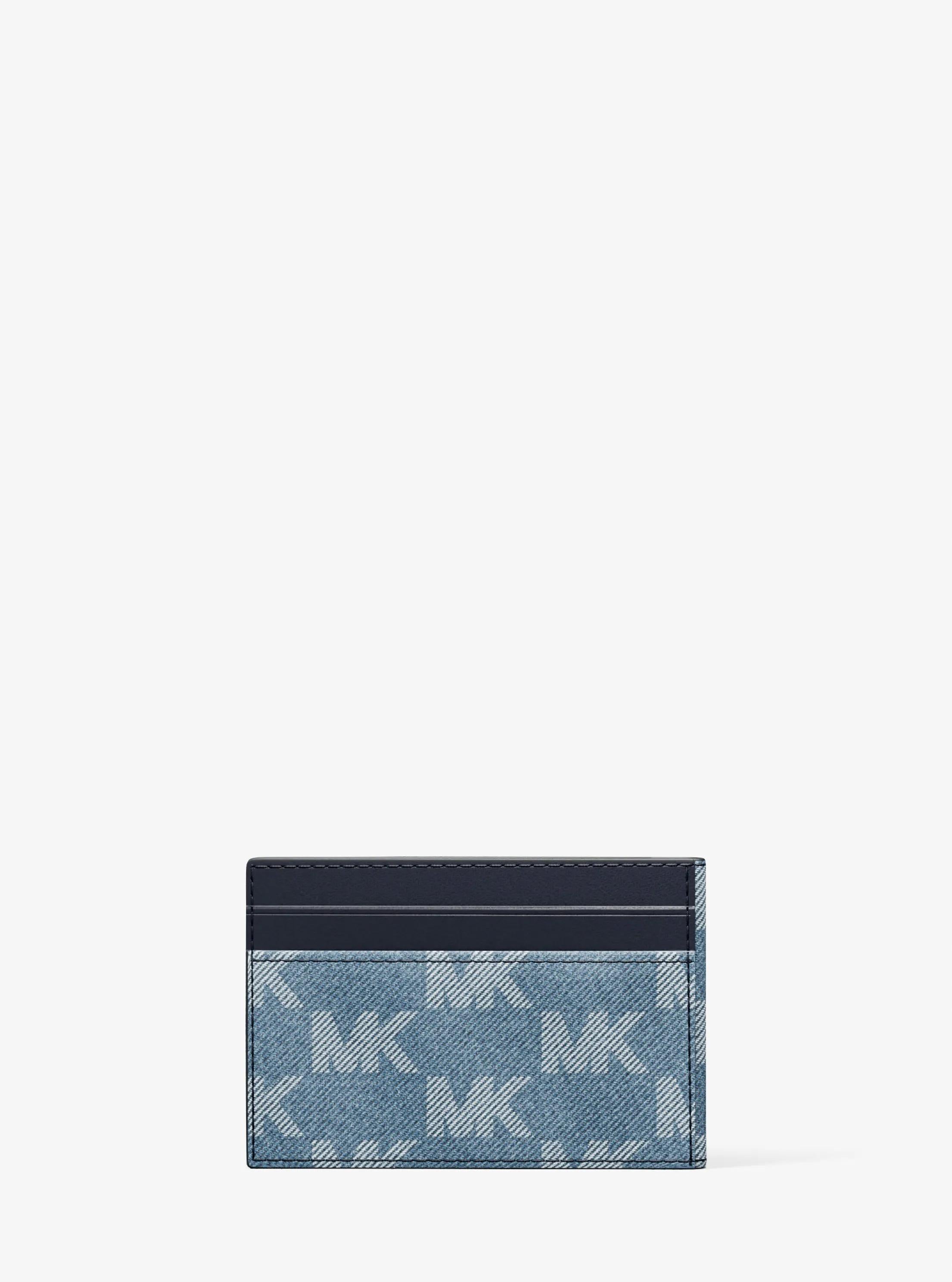 Michael Kors Cooper Medium Signature Logo Jacquard Denim Wallet