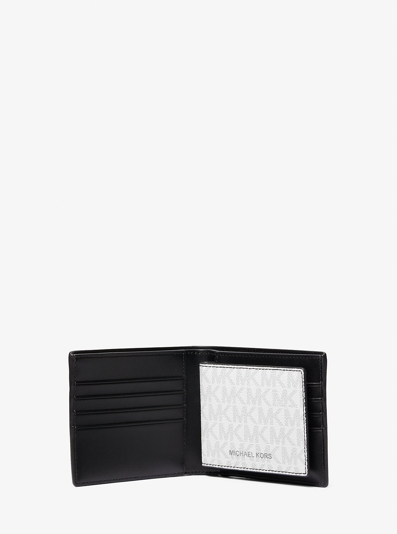 Michael Kors Harrison Signature Logo Billfold Wallet With Passcase