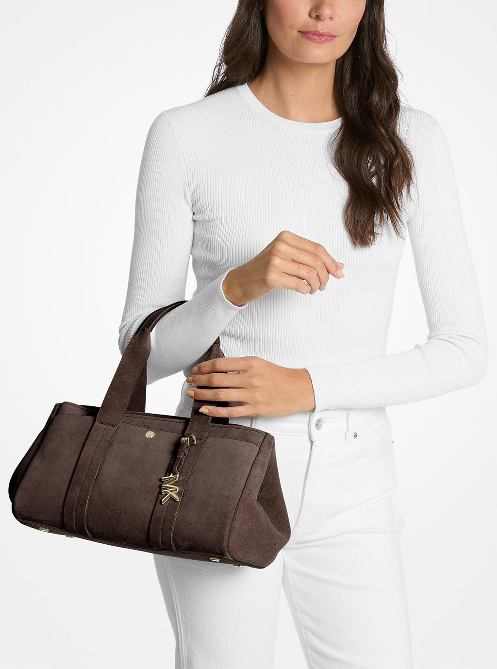 Michael Kors Romee Small Suede Satchel