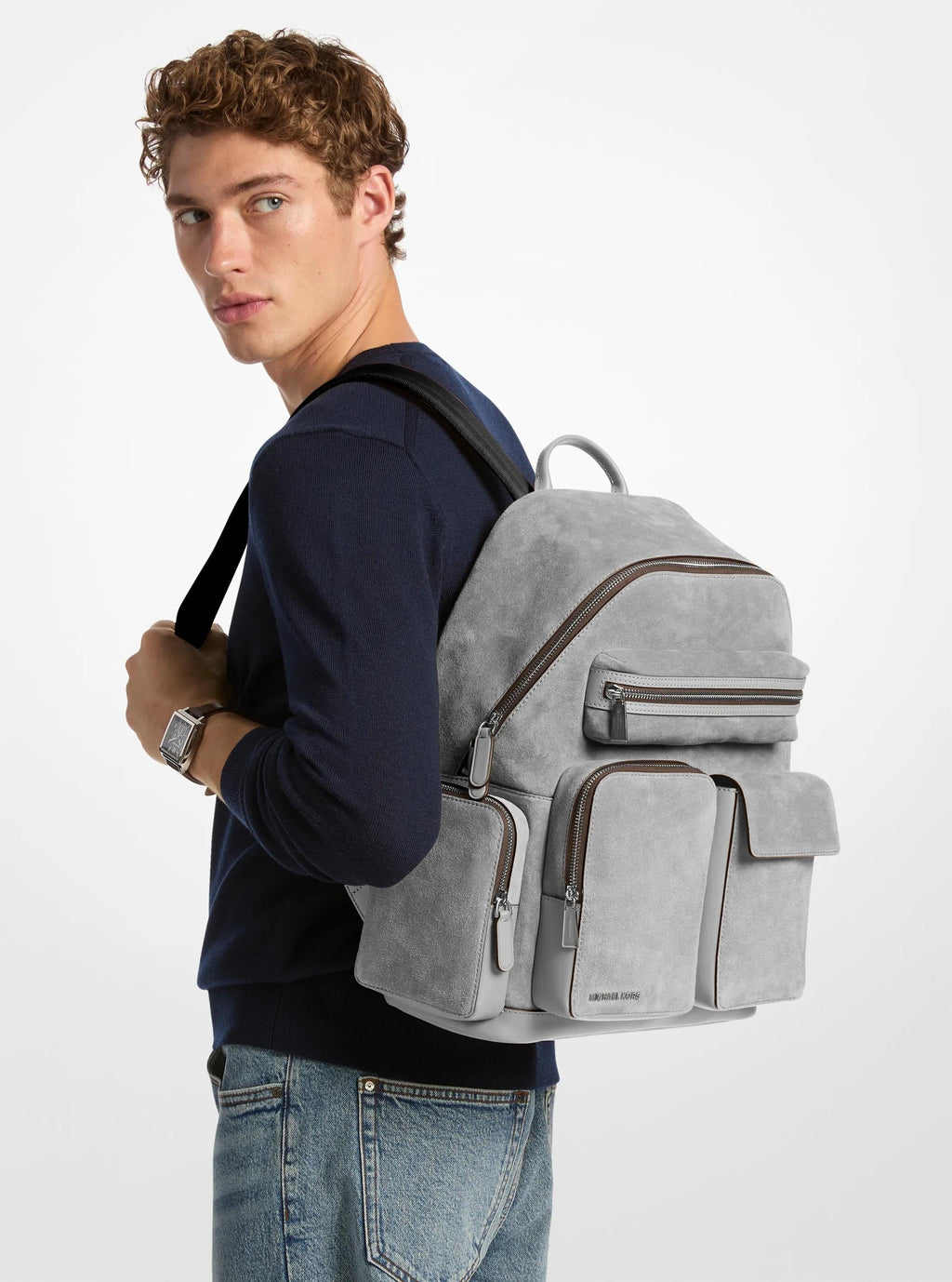 Michael Kors Dakota Suede Cargo Backpack Travel School Bag