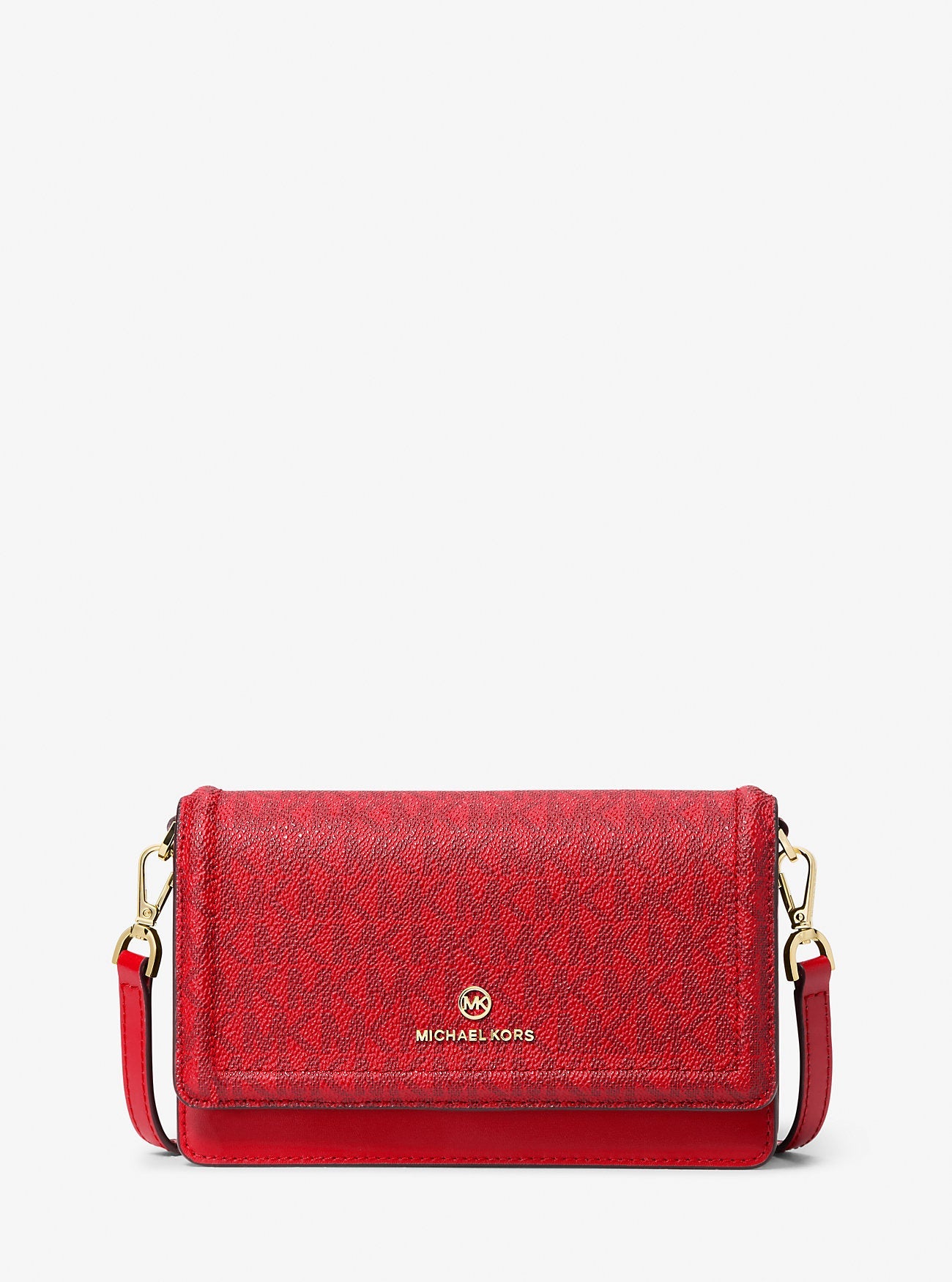 Michael Kors Jet Set Leather and Signature Signature Logo Convertible Crossbody Bag Bag
