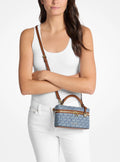 Michael Kors Jana Extra-Small Signature Signature Logo Print Denim Convertible Crossbody Bag Bag