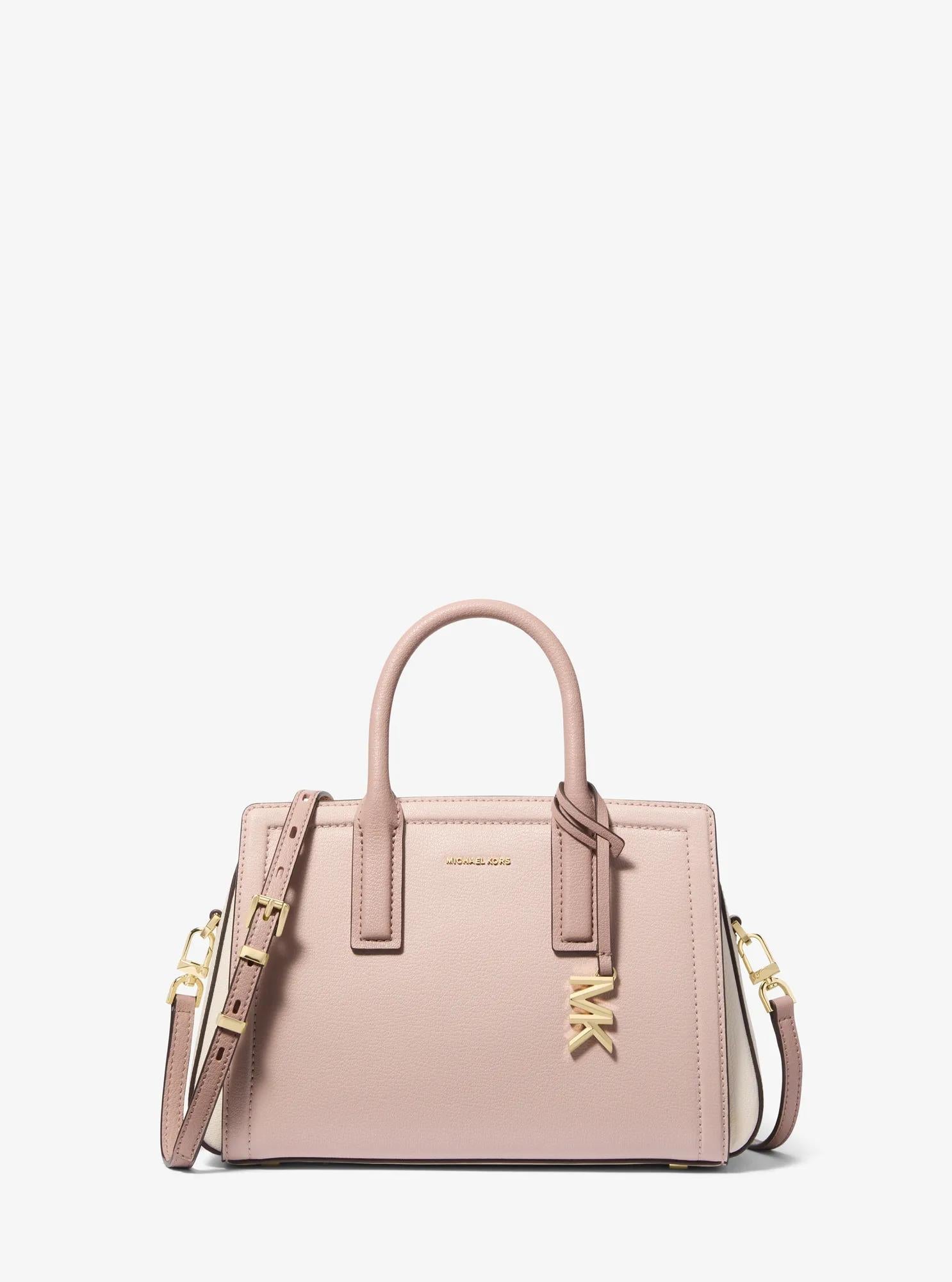 Michael Kors Laila Small Color-Block Pebbled Leather Satchel