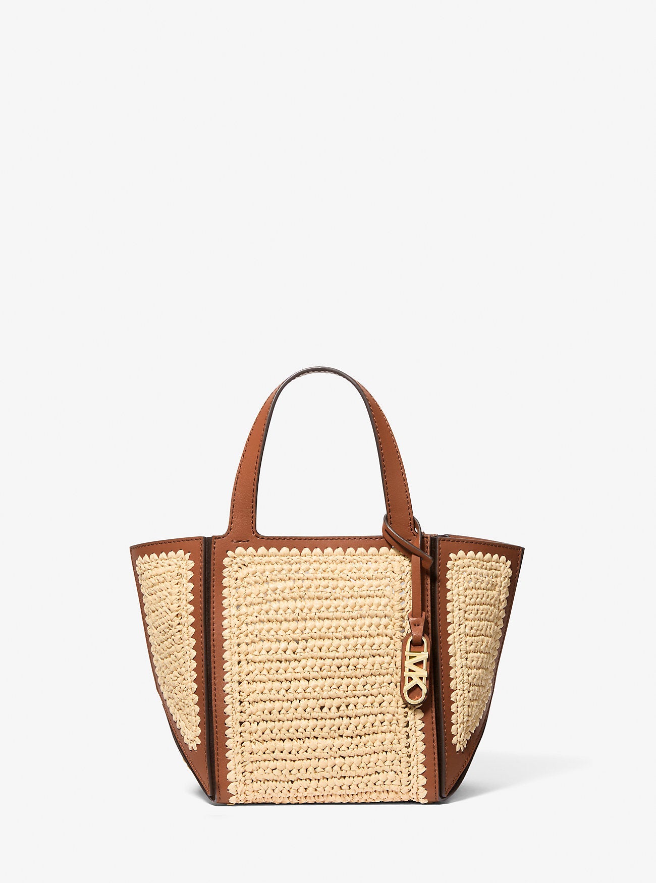 Michael Kors Jordi Small Hand-Crocheted and Leather Tote Bag Work Shoulder Bag