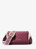 Michael Kors Jet Set Small Signature Logo Print Woven Phone Crossbody Bag Bag Bag