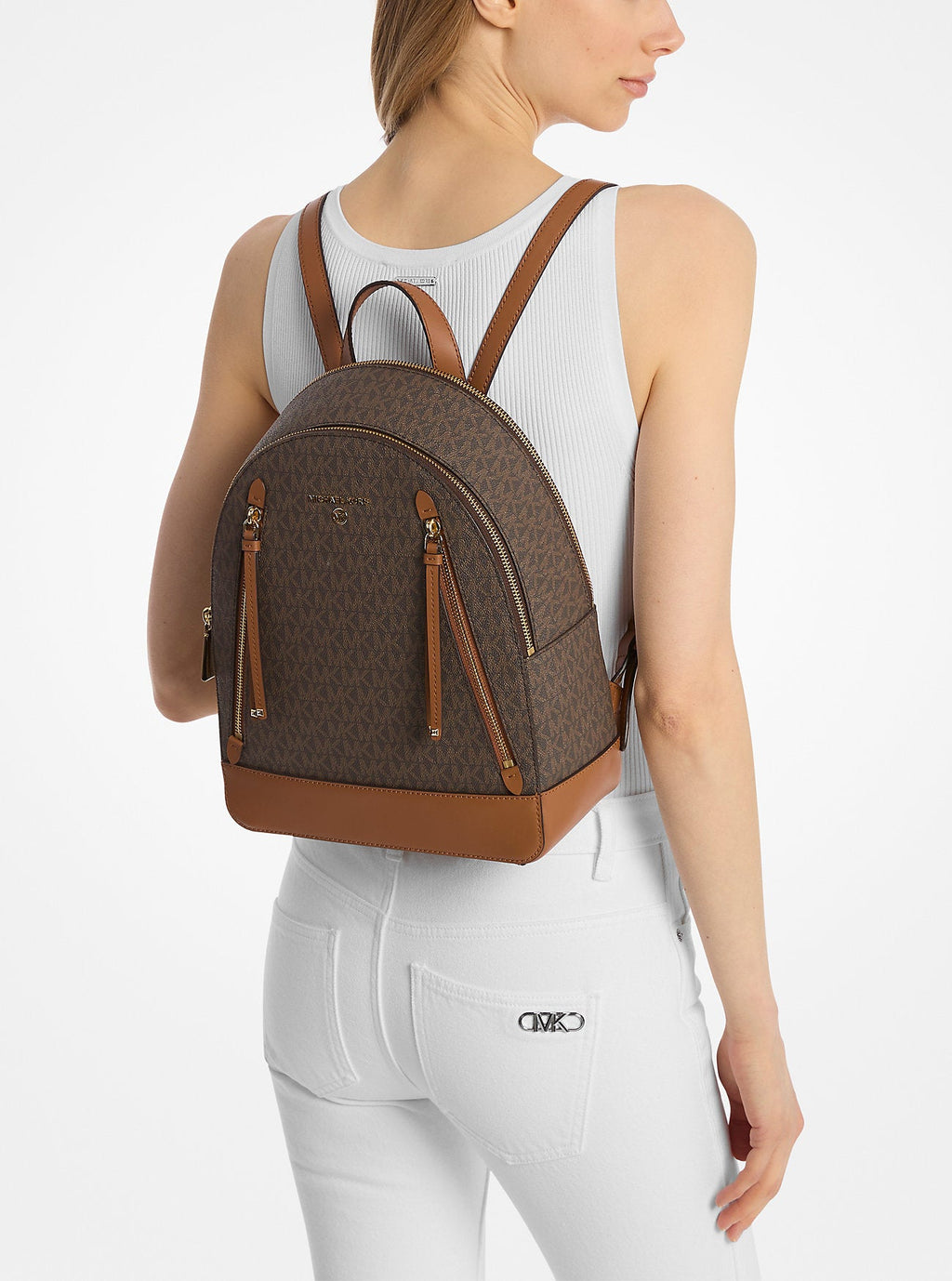Michael Kors Brooklyn Medium Signature Logo Backpack Travel School Bag