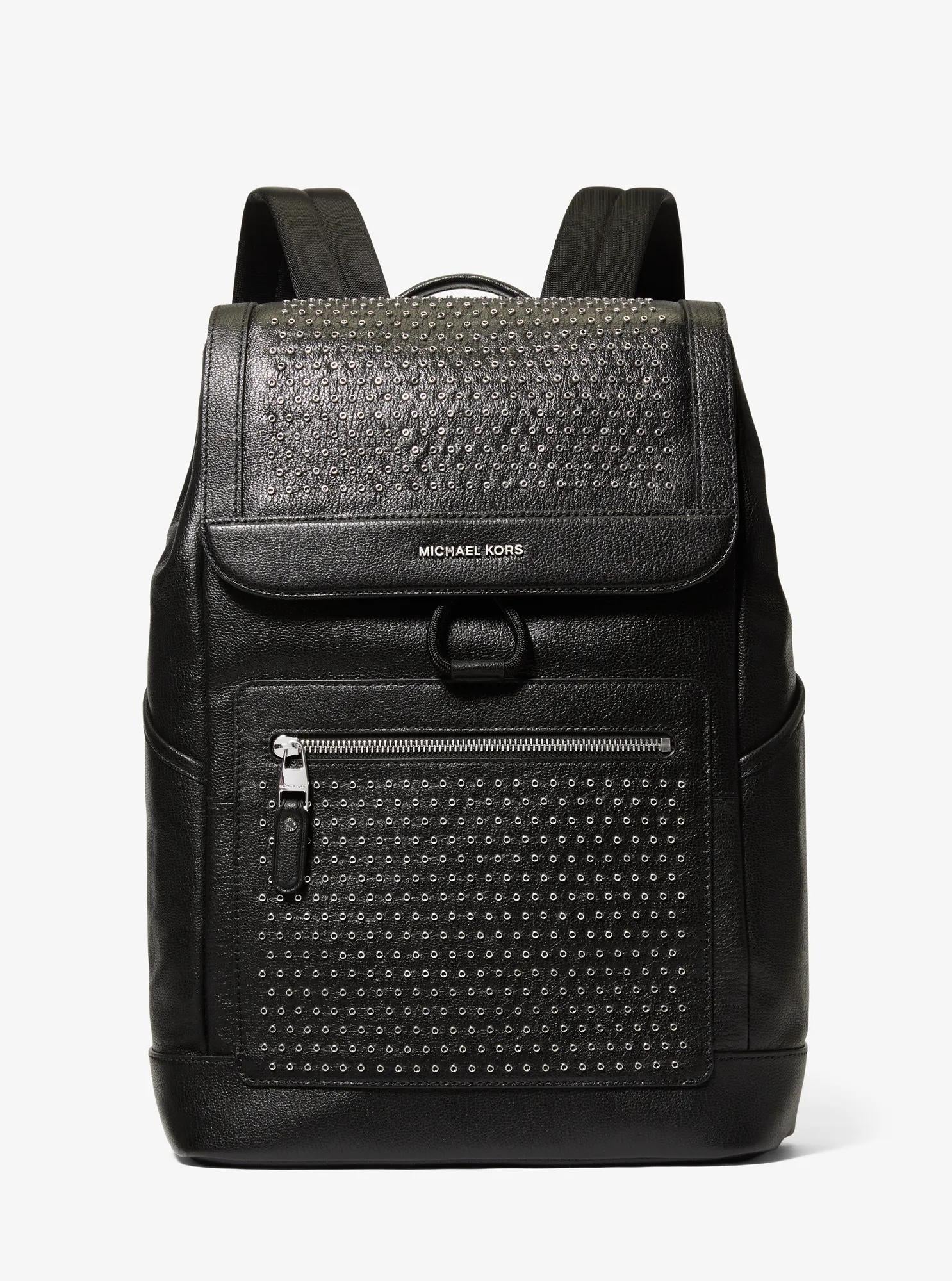 Michael Kors Hudson Medium Grommeted Leather Backpack Travel School Bag
